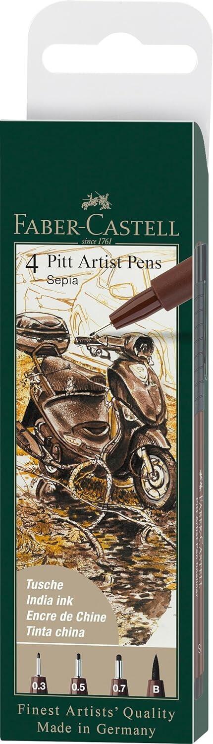 PITT Artist Pen Wallet of Sepia