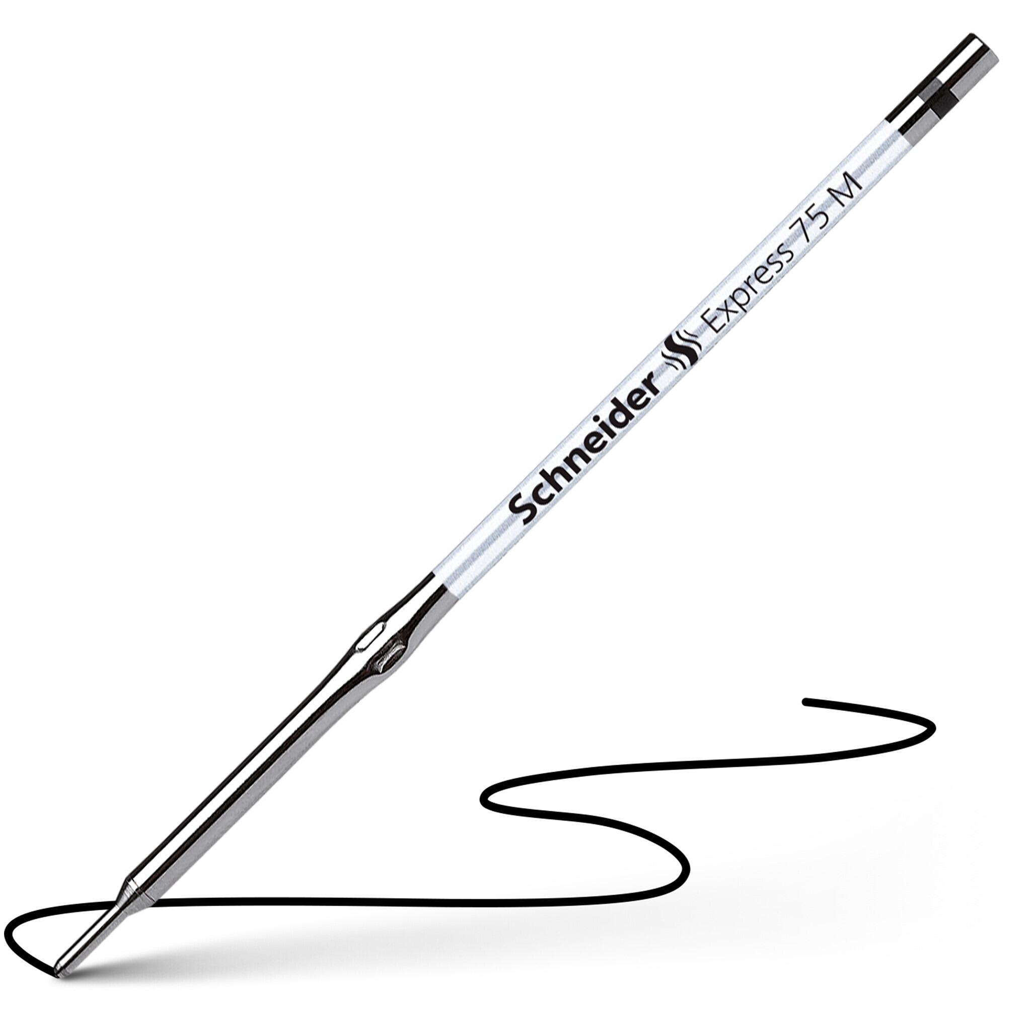 Schneider Express 735 Ricambio Per Penna A Sfera – Nero, Punta In Acciaio INOX, Formato Parker, 10.000 M Di Scrittura, Made In Germany