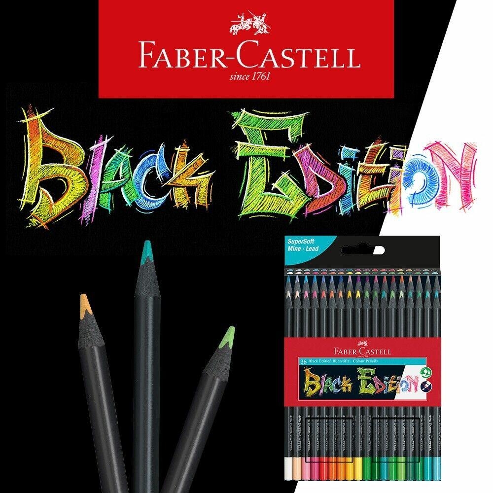 FABER-CASTELL Black Edition Colouring Pencils - Assorted Colours (Pack of  36)