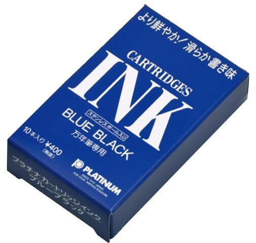 Platinum Inktcartridges – Zwart, 10 Stuks, Voor Alle Platinum Vulpennen, Incl. Adapter