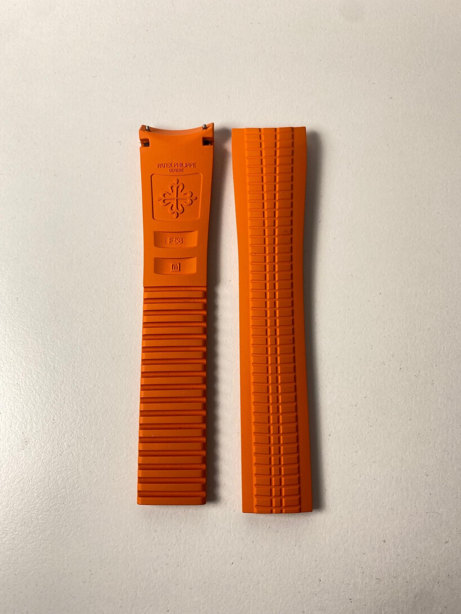 Patek Philippe 5968a Rubber Orange Strap UNCUT NEW