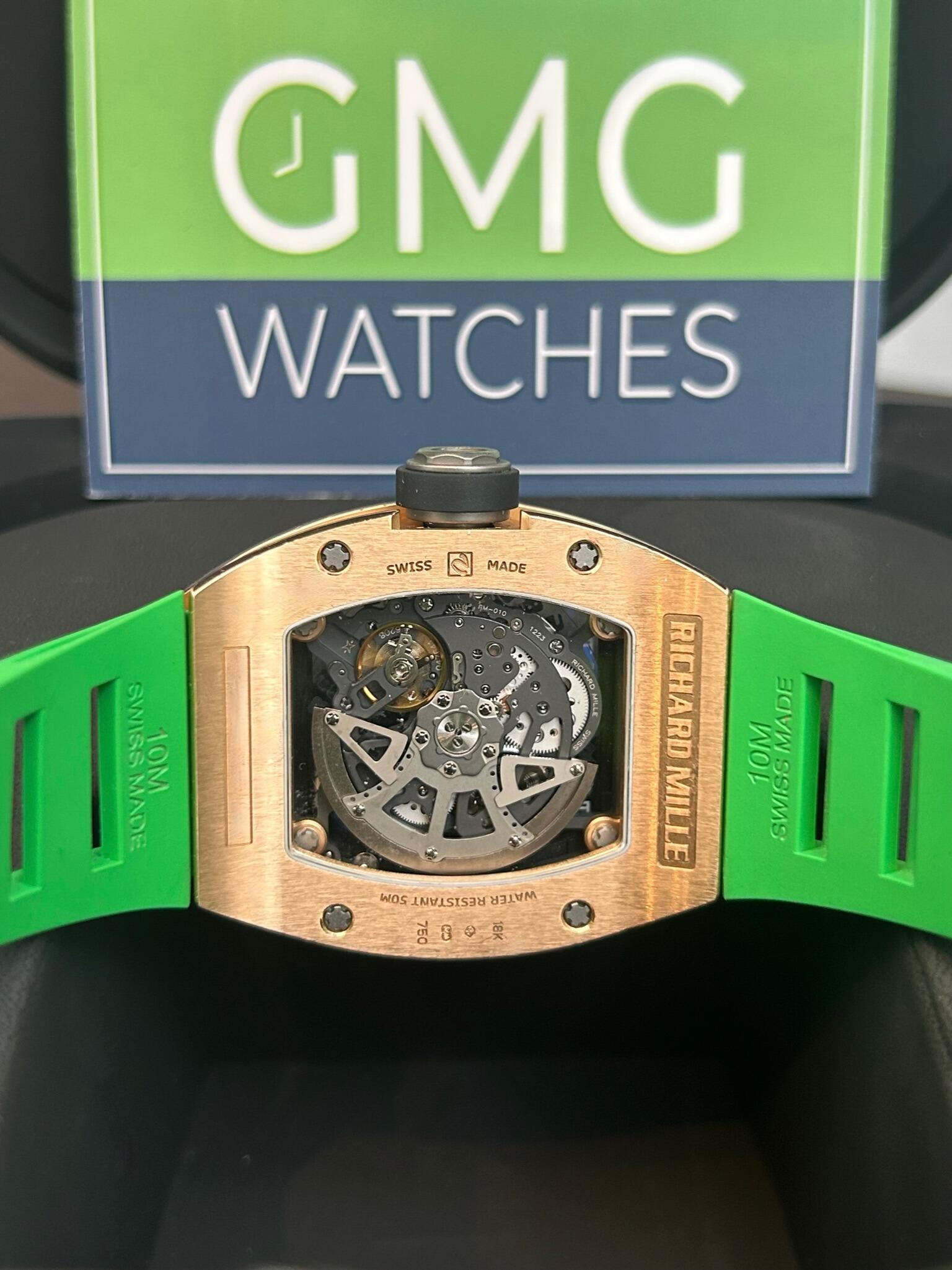 Richard Mille RM010 Rose Gold 2014 Green Strap Bracelet 2021