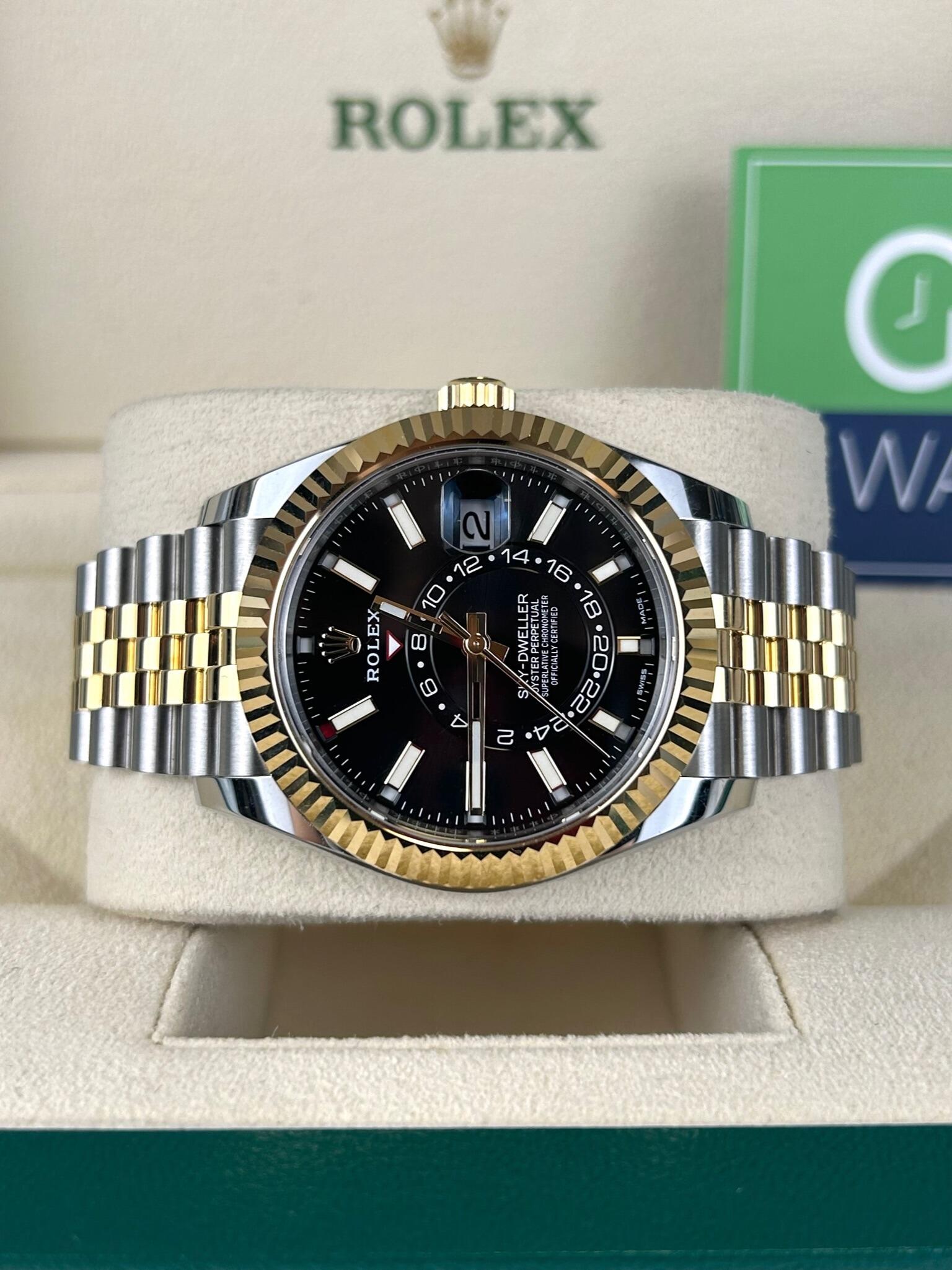 Rolex sky dweller best sale two tone black dial