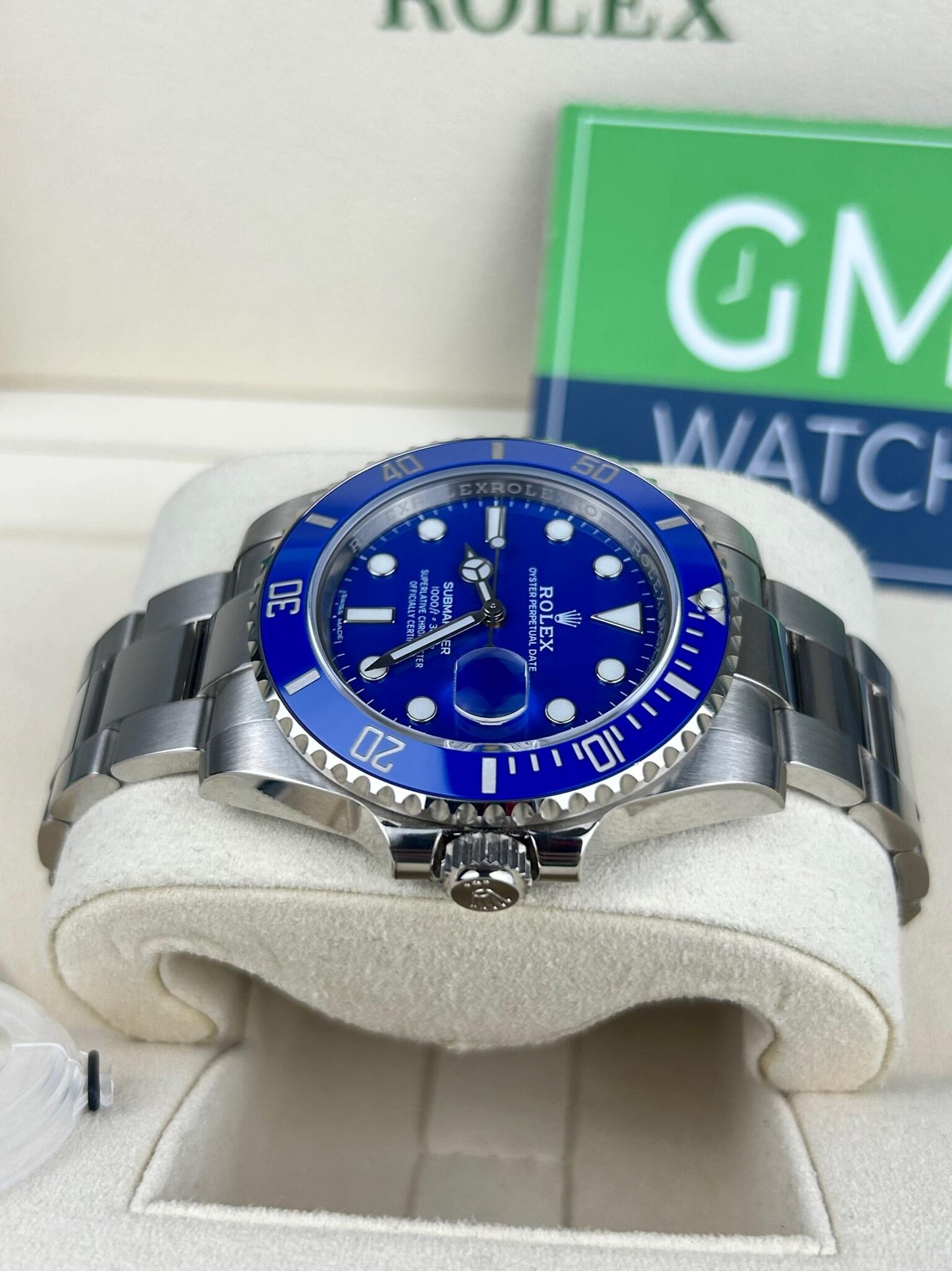 Rolex Submariner Date 116619LB Smurf White Gold Oyster Bracelet