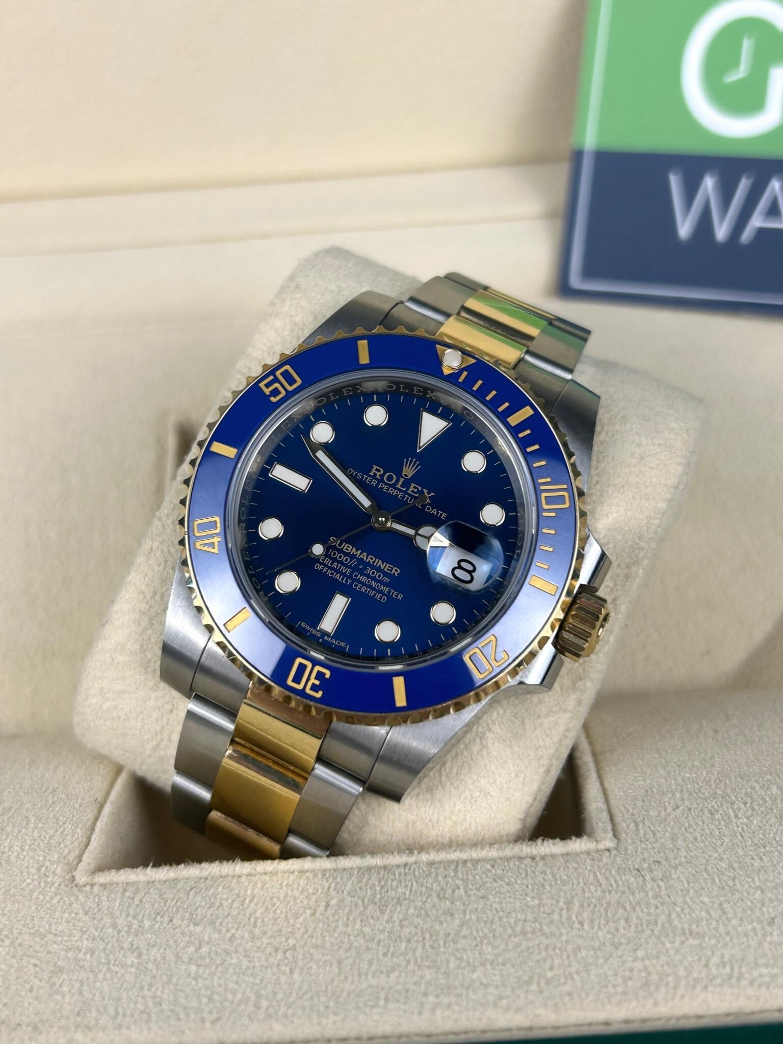 Submariner two tone blue dial hot sale