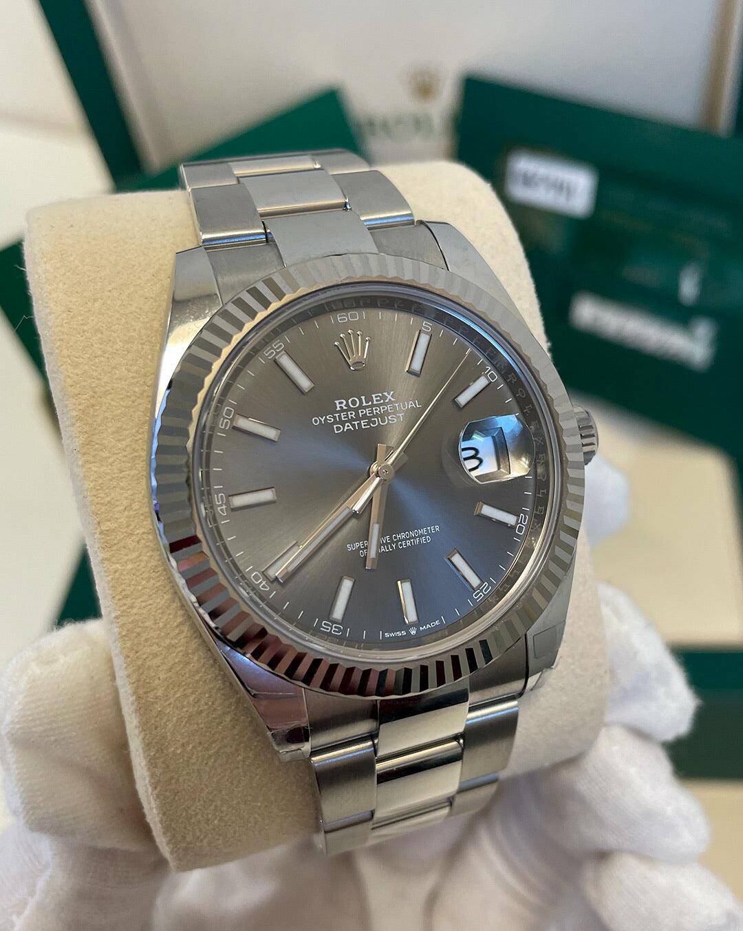 Rolex datejust 41 rhodium dial oyster bracelet new arrivals