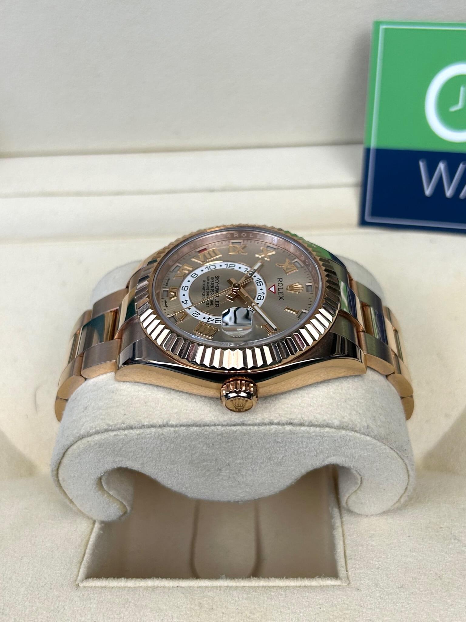 Rolex rose gold online sky dweller for sale