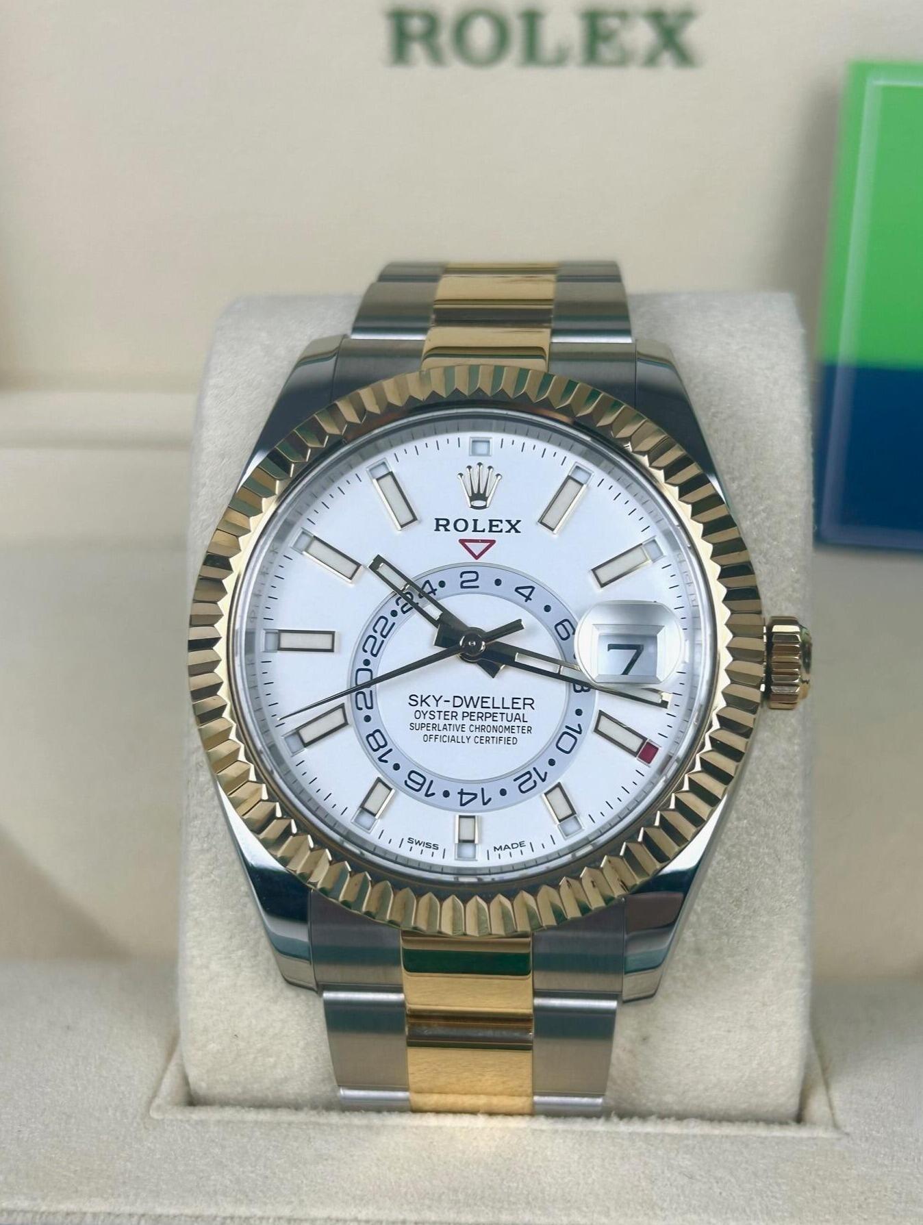 Rolex Sky Dweller 326933 Bi Metal White Dial Oyster Bracelet 2021