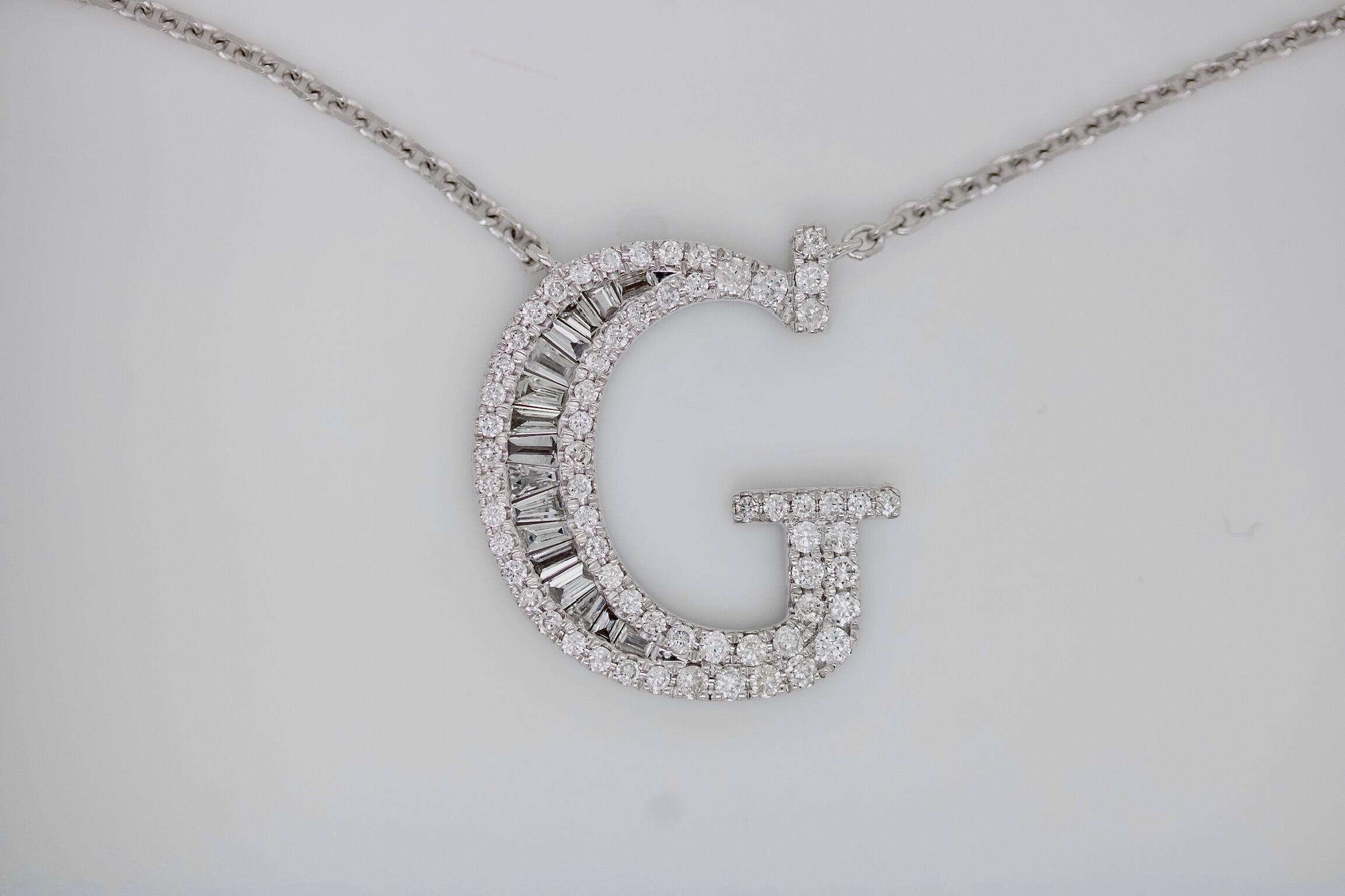 9ct Gold Diamond Initial 'g' Block Necklet | Angus & Coote