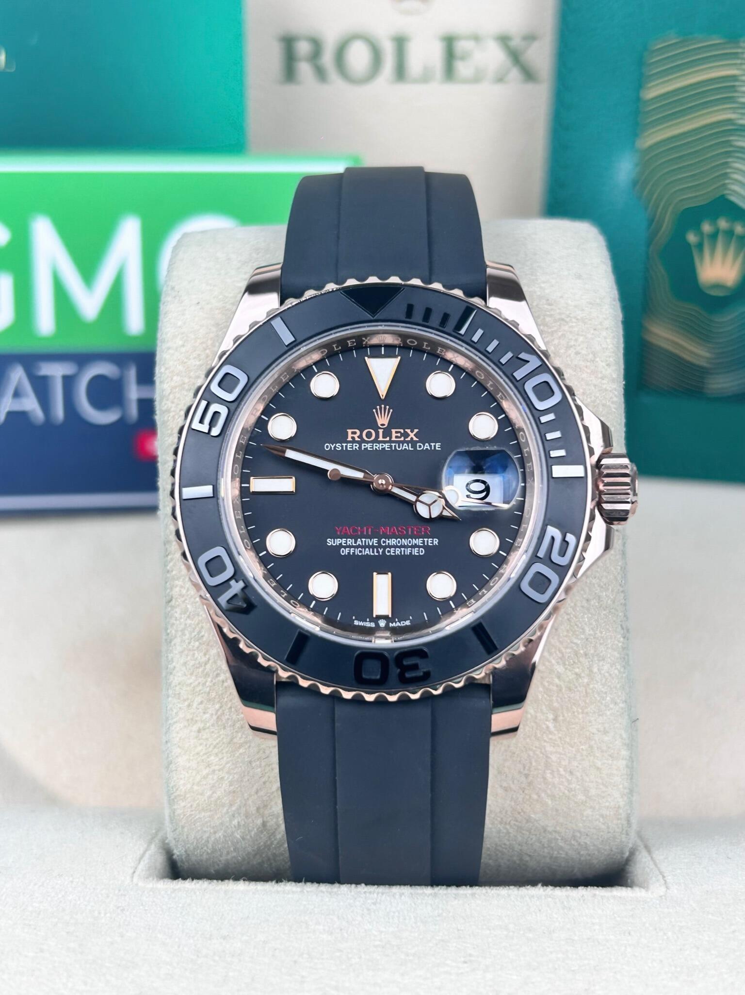 Rose gold discount rolex yacht master