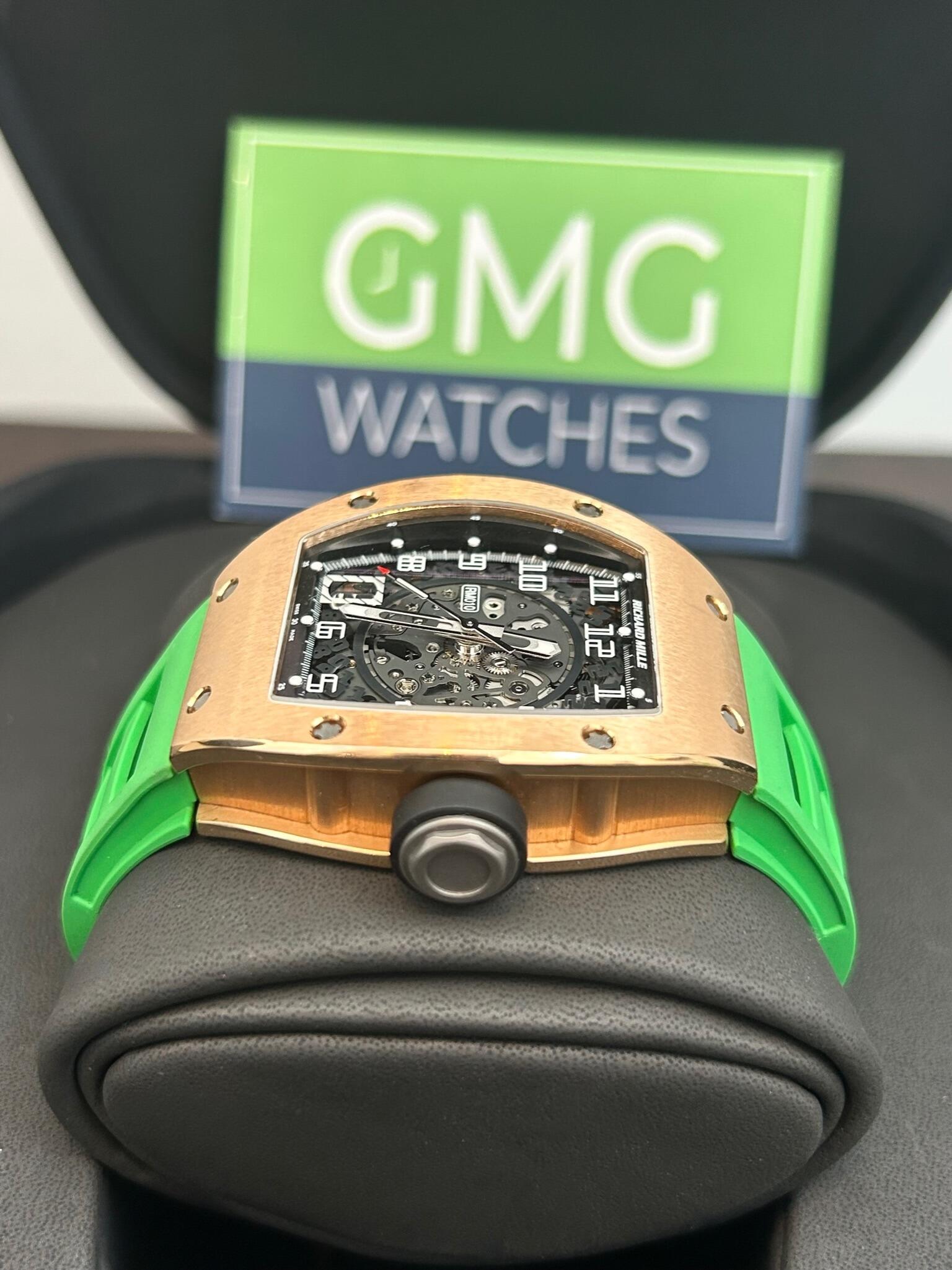 Richard Mille RM010 Rose Gold 2014 Green Strap Bracelet 2021