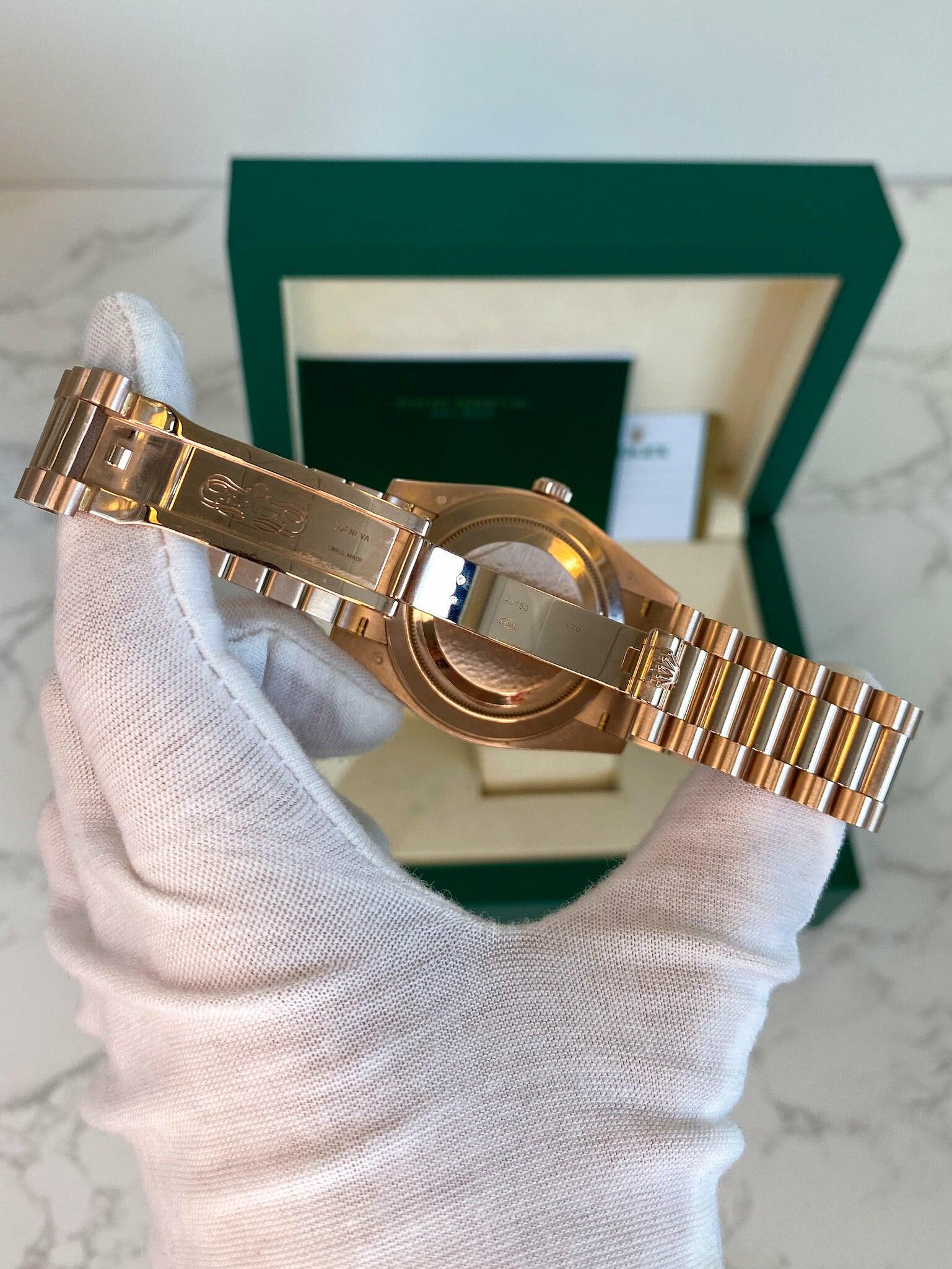 Rose gold rolex day best sale date 40