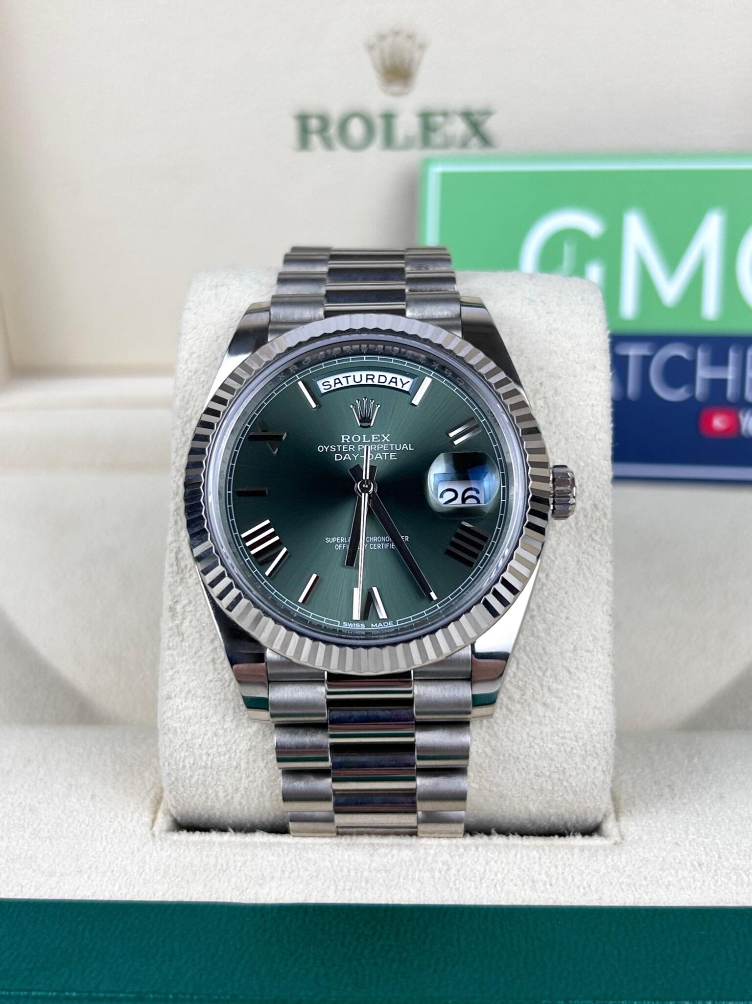 Rolex Day Date 40 228239 White Gold Olive Dial 2023