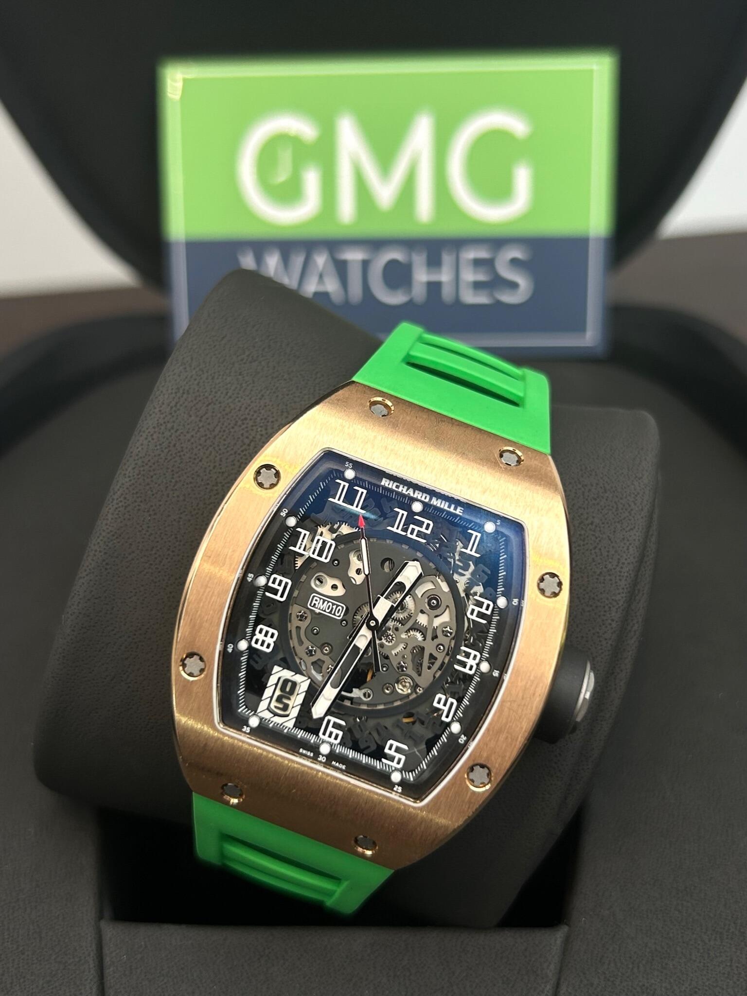 Richard Mille RM010 Rose Gold 2014 Green Strap Bracelet 2021