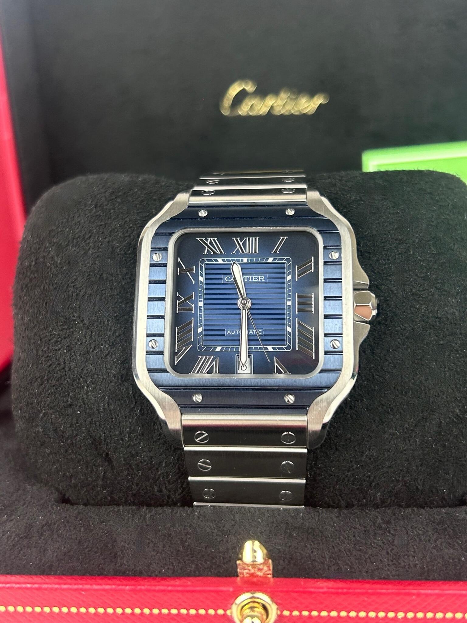 Blue dial cartier discount santos