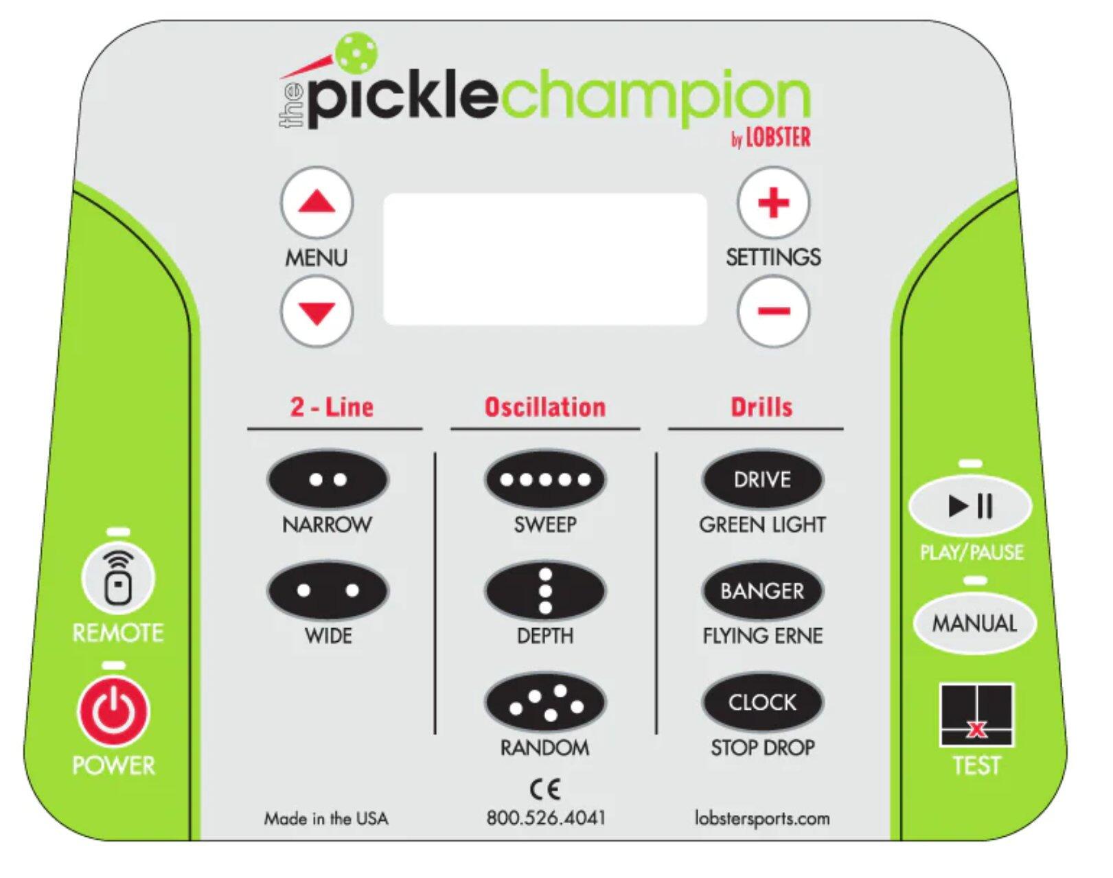 Lobster Pickle Champion ball machine control panel