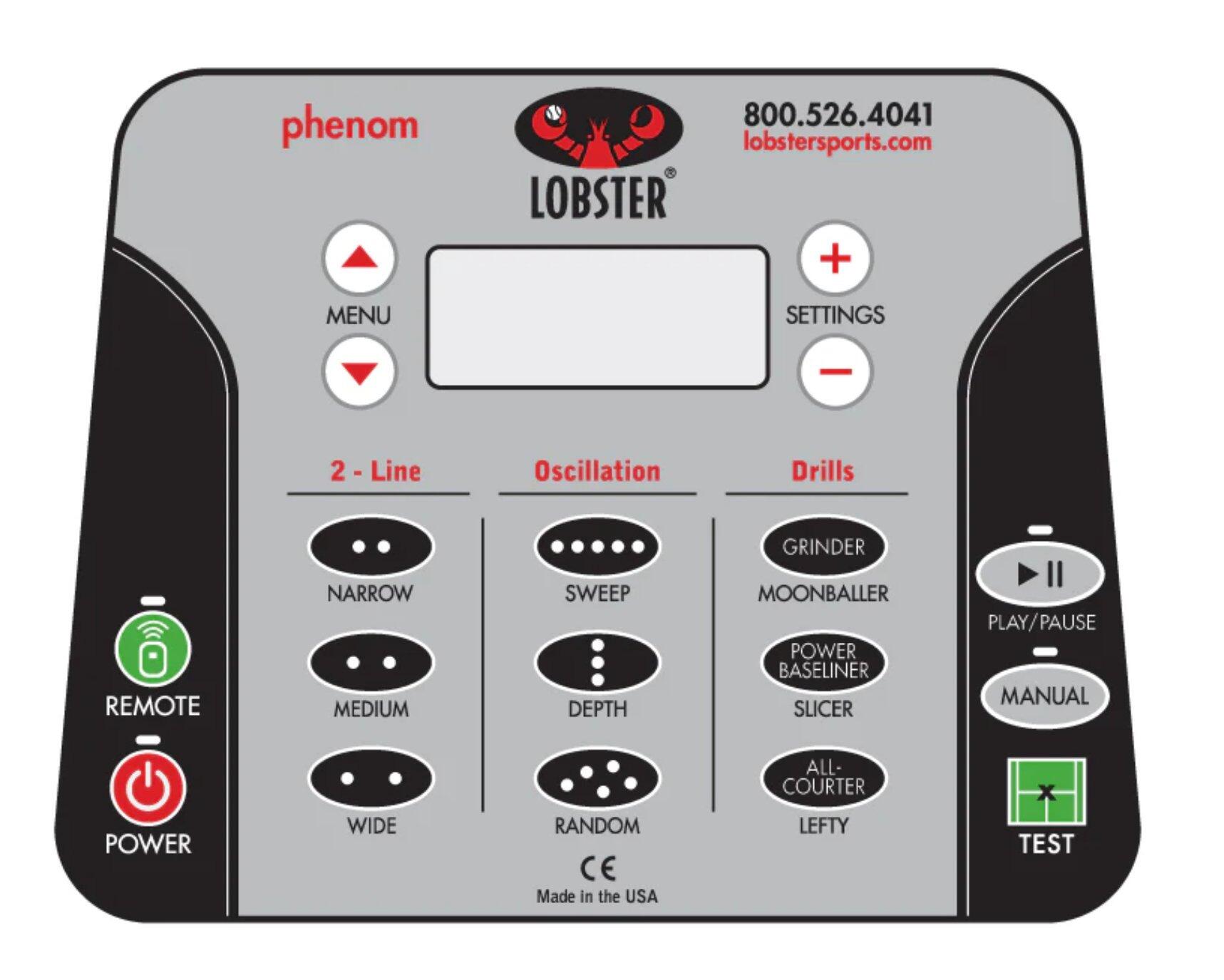Lobster Phenom mains powered tennis ball machine