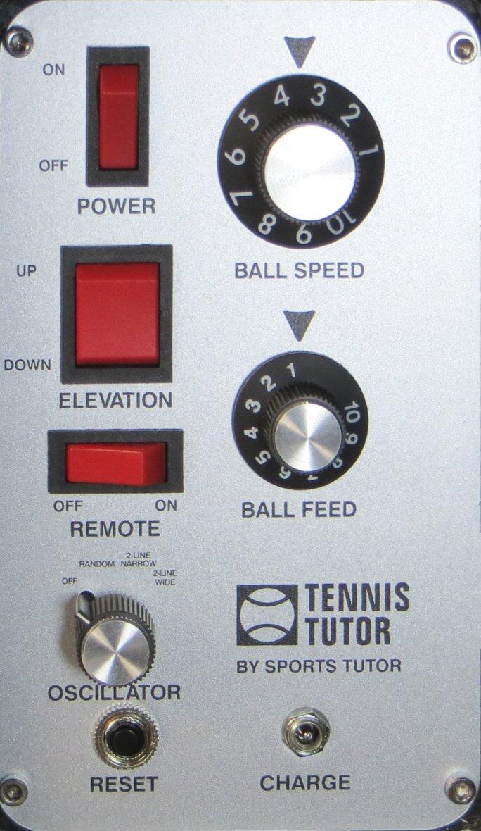Tennis Tutor with remote and dual 2-line control panel