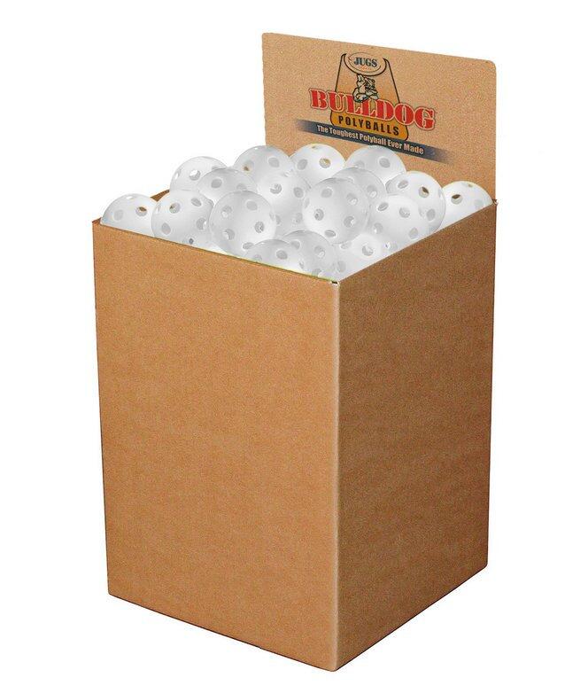 Box of 100 Jugs white pickleballs