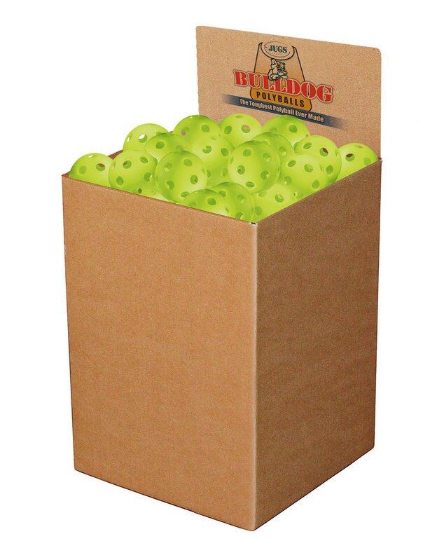Box of 100 Jugs green/yellow pickleballs