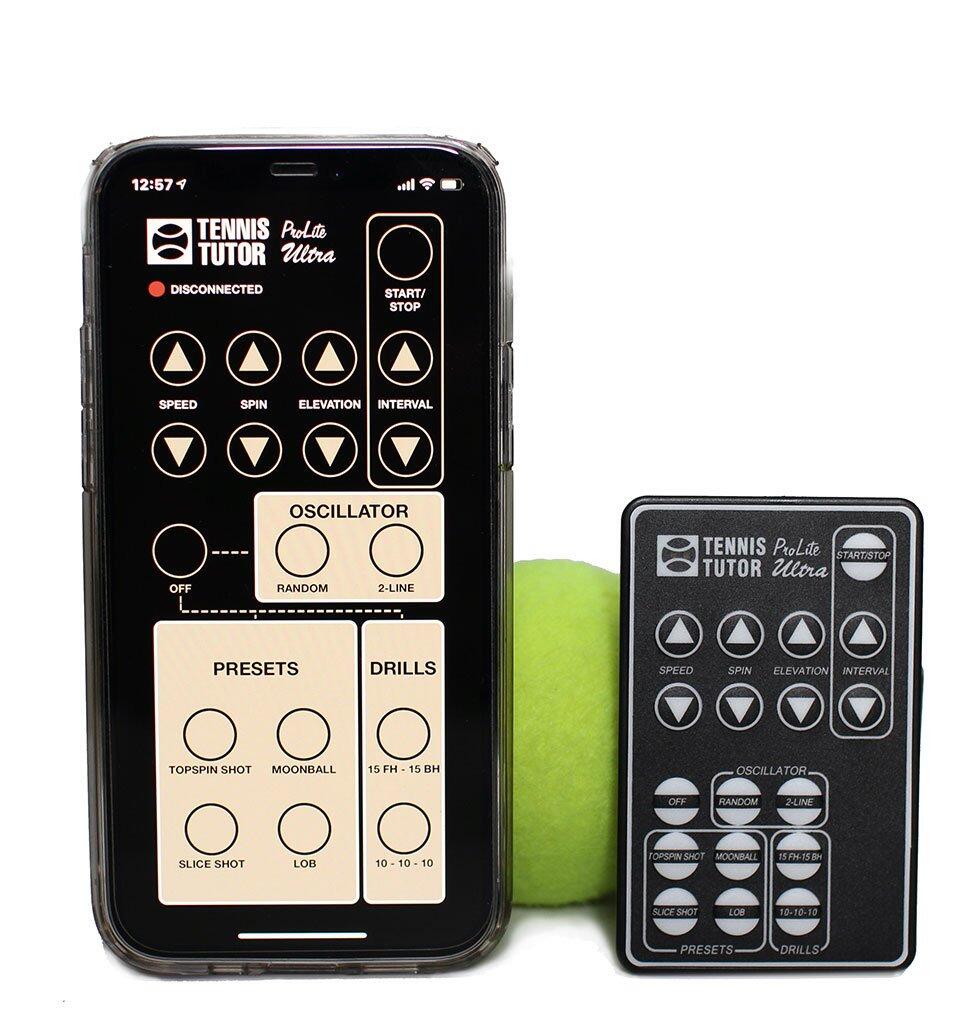 Tennis Tutor ProLite Ultra Multi-function remote and phone app remote