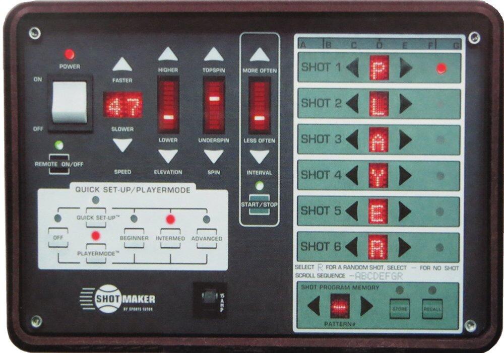 Shotmker Deluxe control panel