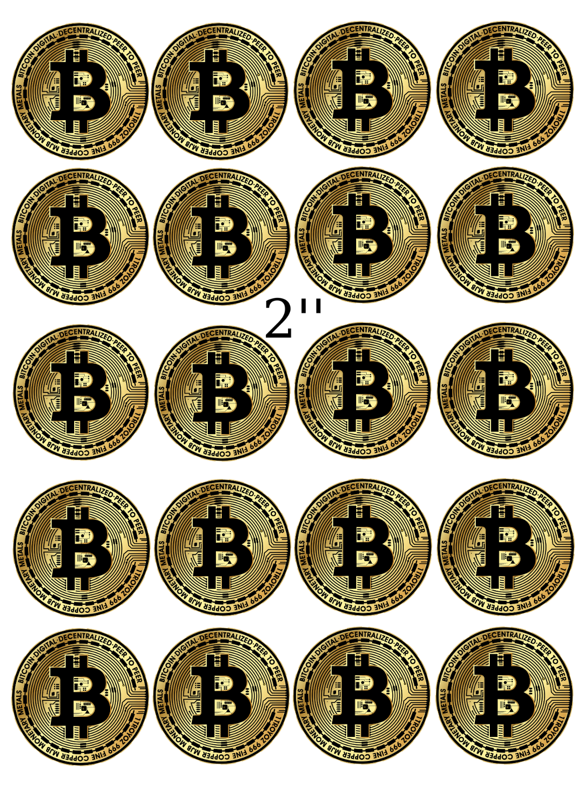 Bitcoin BTC / Cryptocurrency inspired edible Cake Topper and stripes, Birthday  Party Decoration