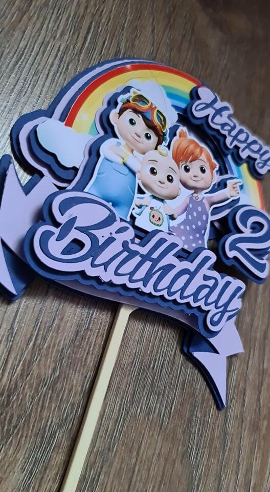 COCO.MELON 3D unbranded handmade Birthday cake topper, custom cake topper