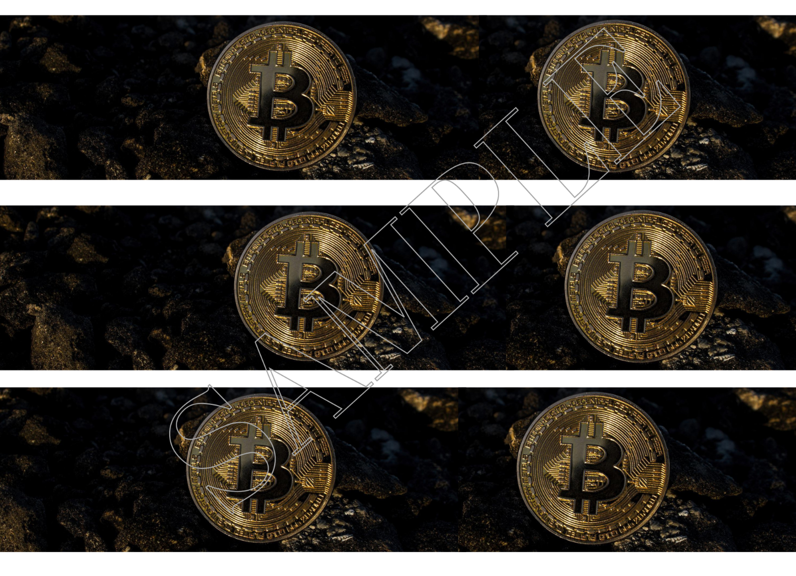 Bitcoin BTC / Cryptocurrency inspired edible Cake Topper and stripes,  Birthday Party Decoration