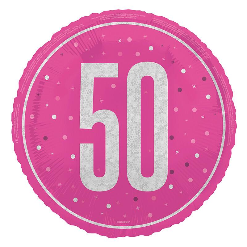 pink number 50 Birthday Balloon