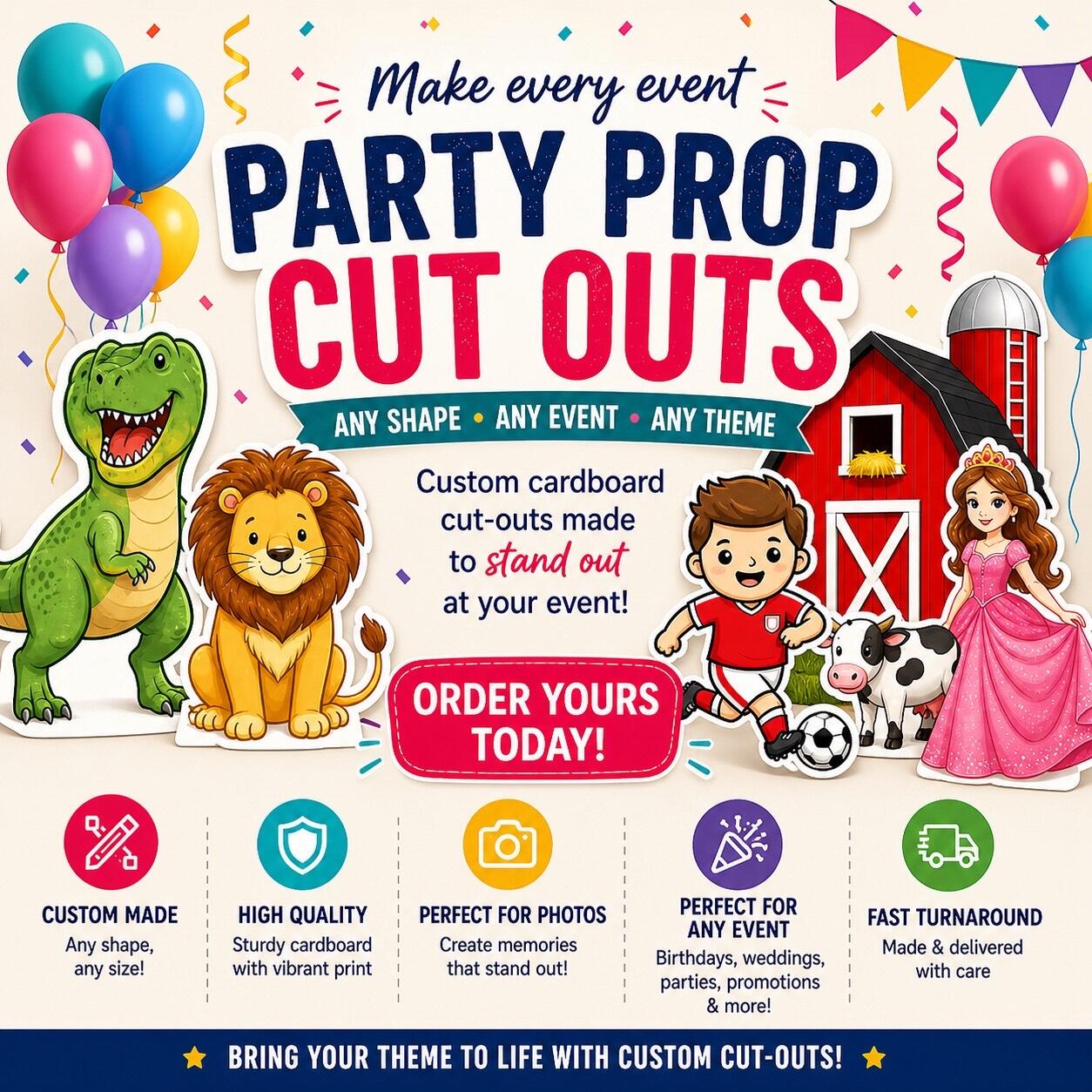 party prop custom cutouts