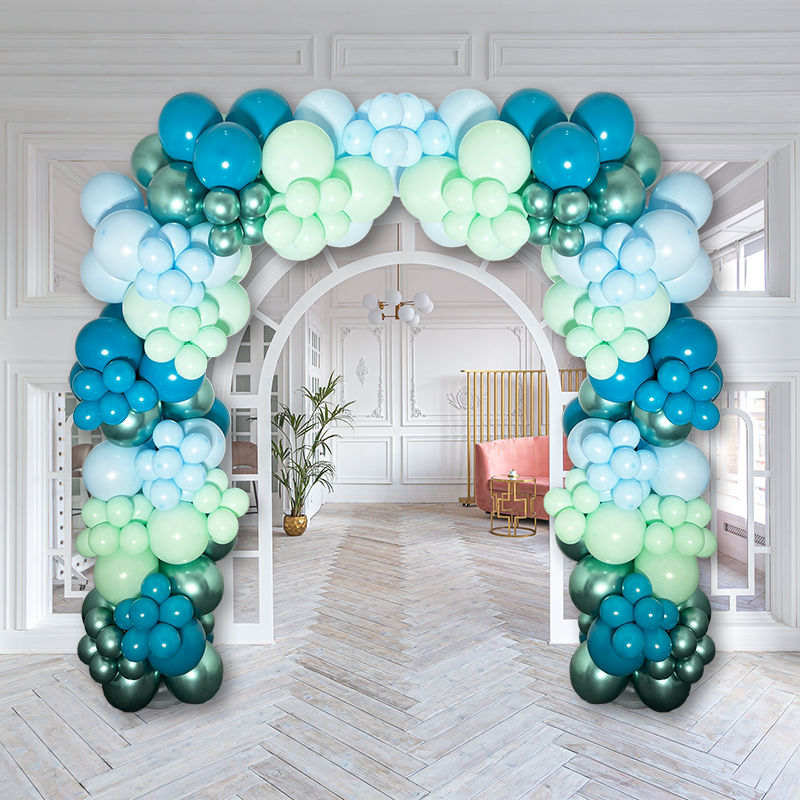 Mint Green and Tropical Teal Ready-Made Full Balloon Arch