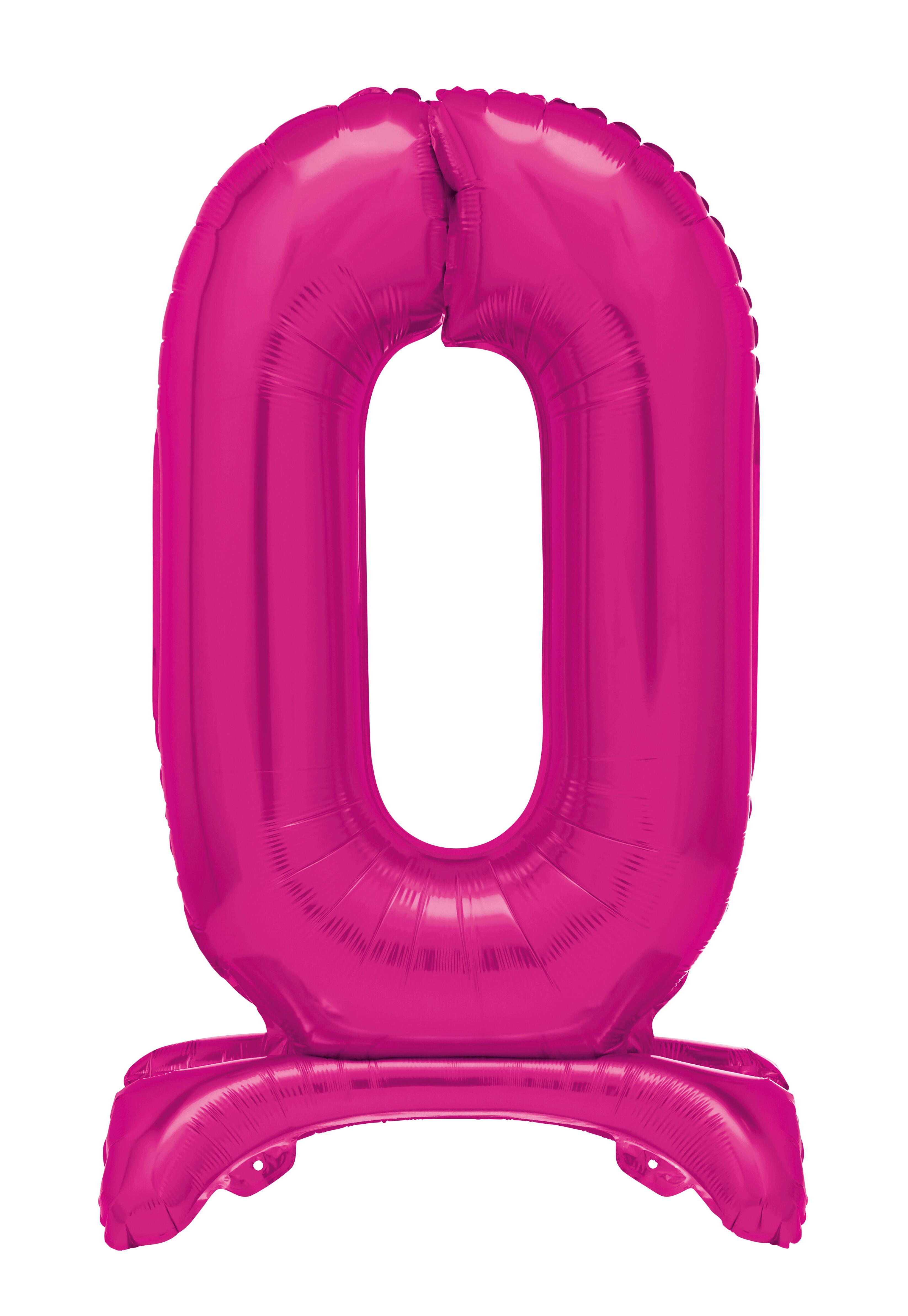 Hot Pink Standing Number Balloon