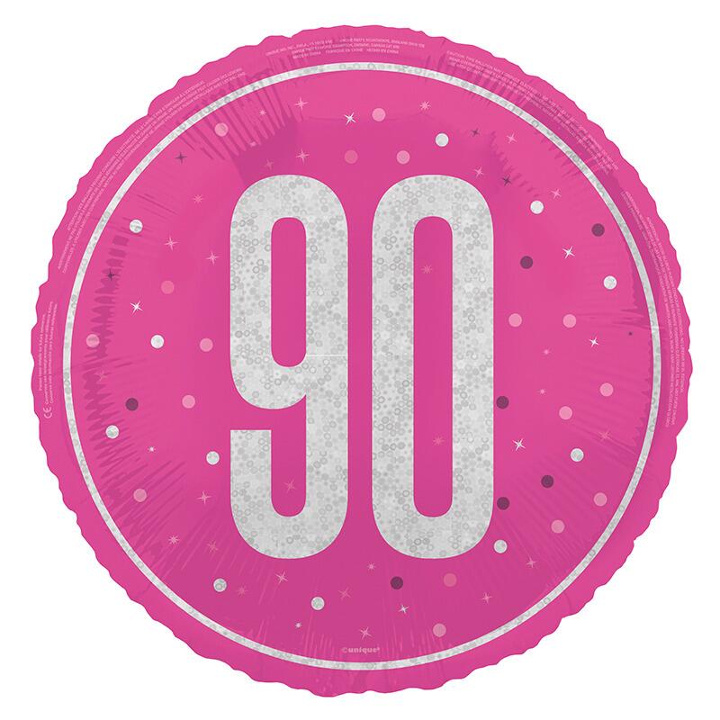 pink number 90 Birthday Balloon