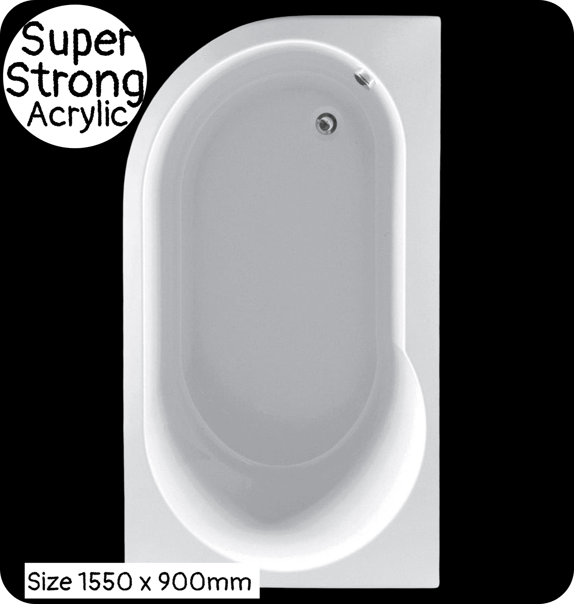 Serena / Donello Right Hand Offset Corner Shower Bath with Front Panel