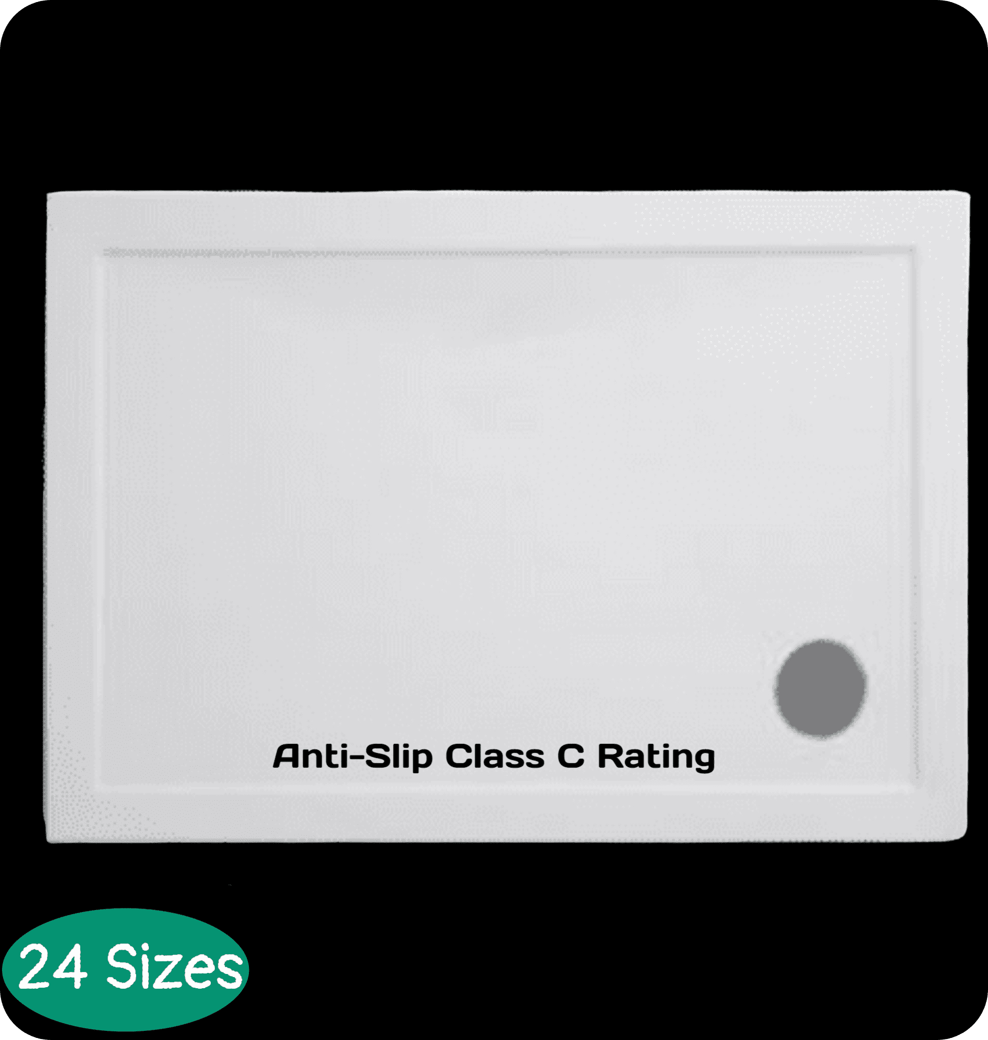 AntiSlip Class C 45mm Rectangular Stone Resin Shower Trays