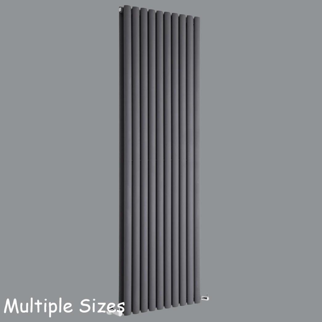 Icon/ Islington 1800mm Anthracite Oval Bar Double Radiator