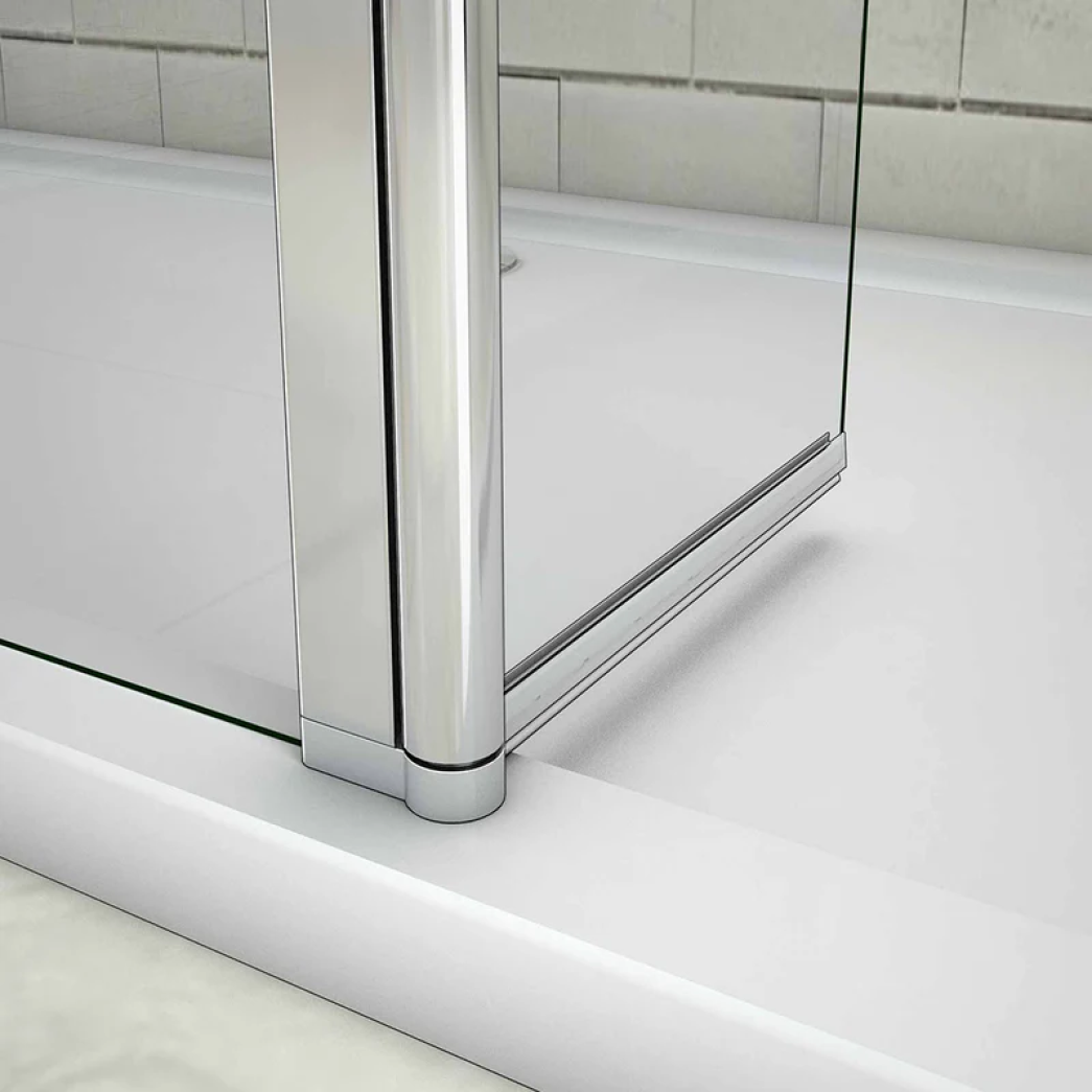 Royal 8mm Fixed Shower Screen with 300mm Hinged Panel Detail