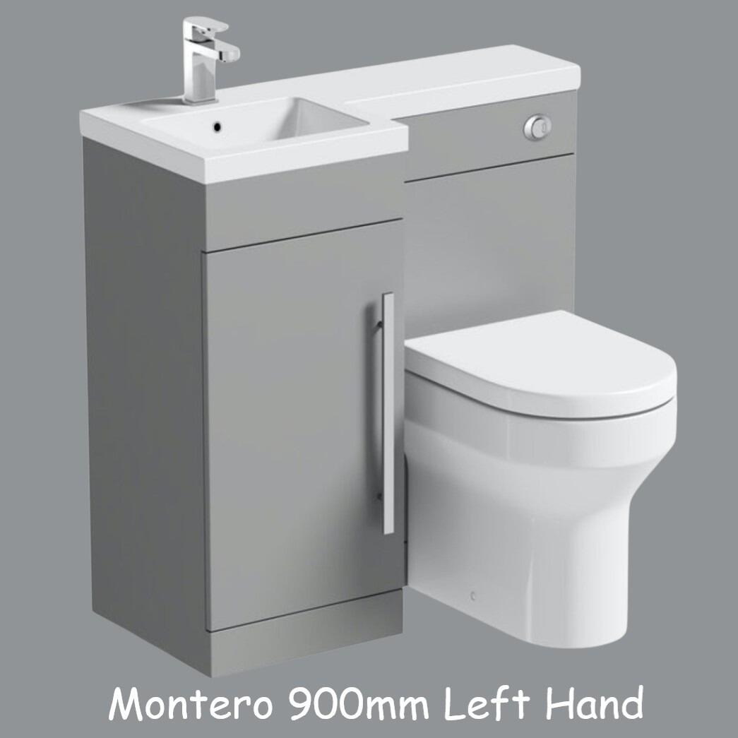 Montero Left Hand 900mm Combination Unit Dark Grey Gloss