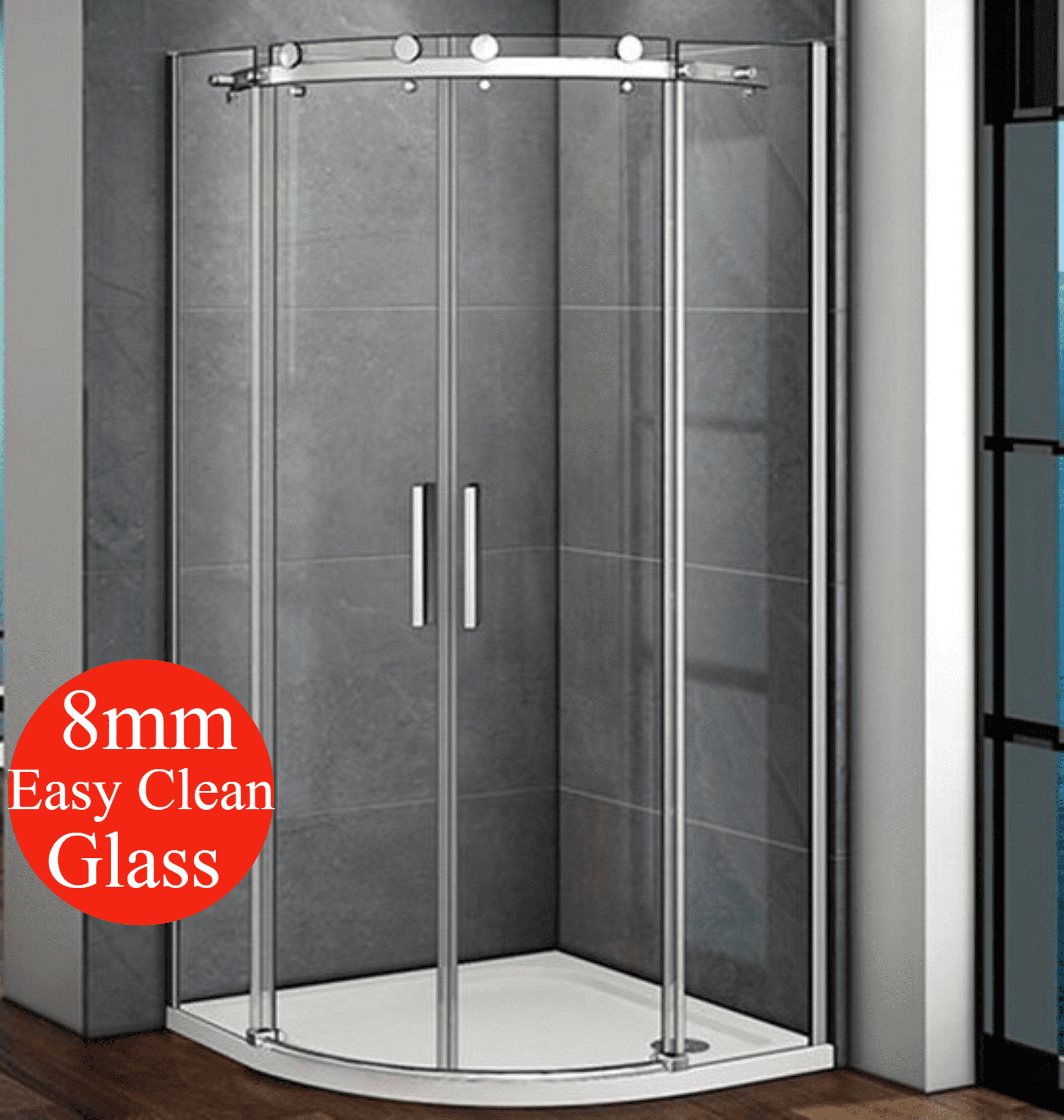 Equal / Offset Quadrant Shower Enclosure Corner Cubicle 8mm NANO Glass Door | UK - View #7