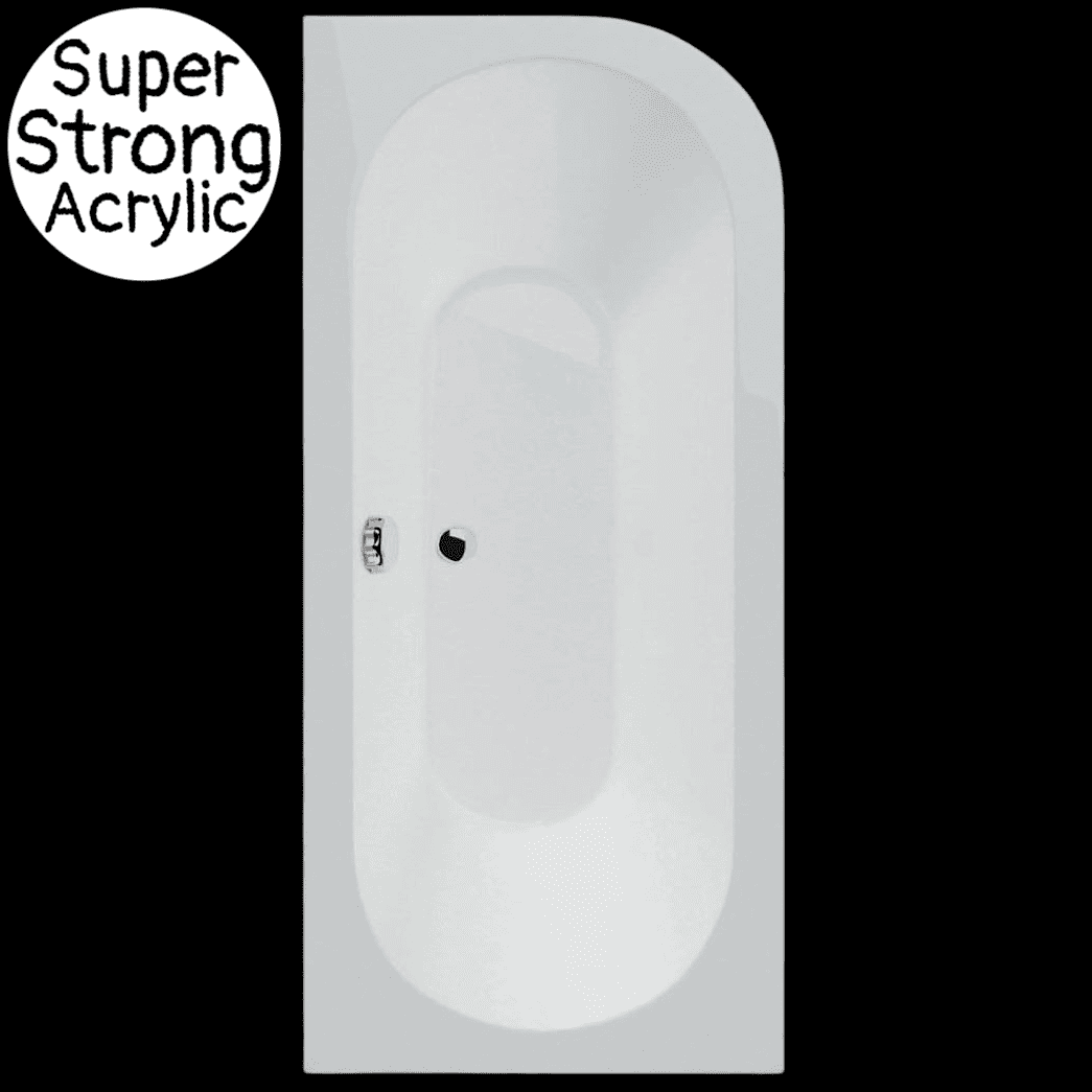 Quarta Echos 1650mm x 725mm Left Hand Curved Corner Acrylic Bath