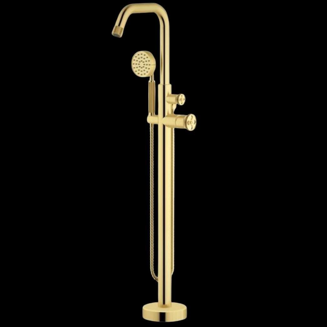 Indus / Urban Brushed Gold Free Standing Bath Shower Mixer