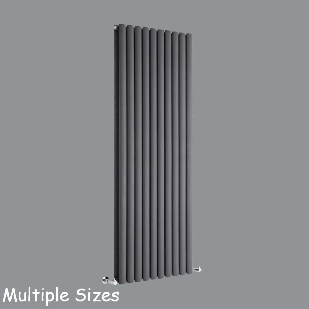 Icon / Islington 1600mm Anthracite Oval Bar Double Radiator