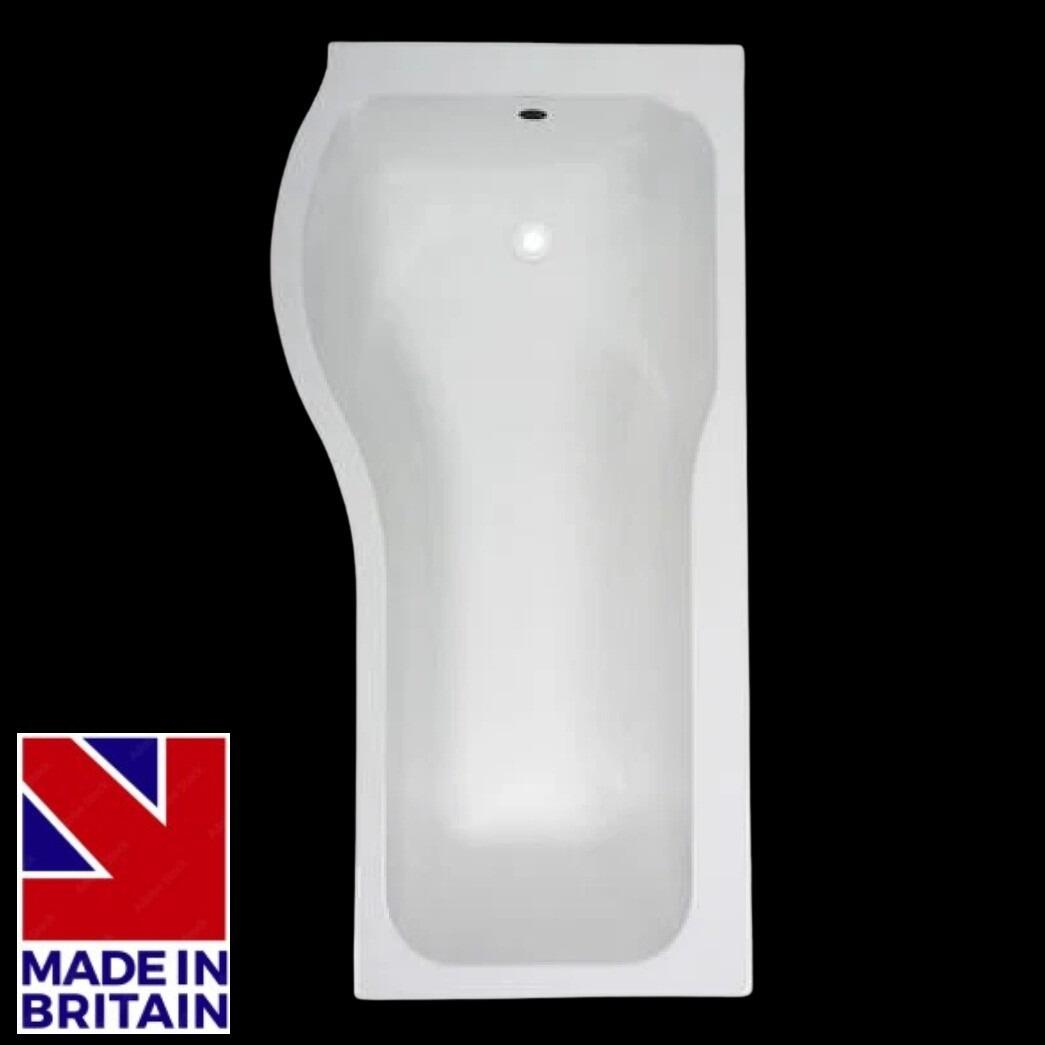 Kartell Oblique P Shape Left Hand Shower Bath Complete with Screen & Front Panel