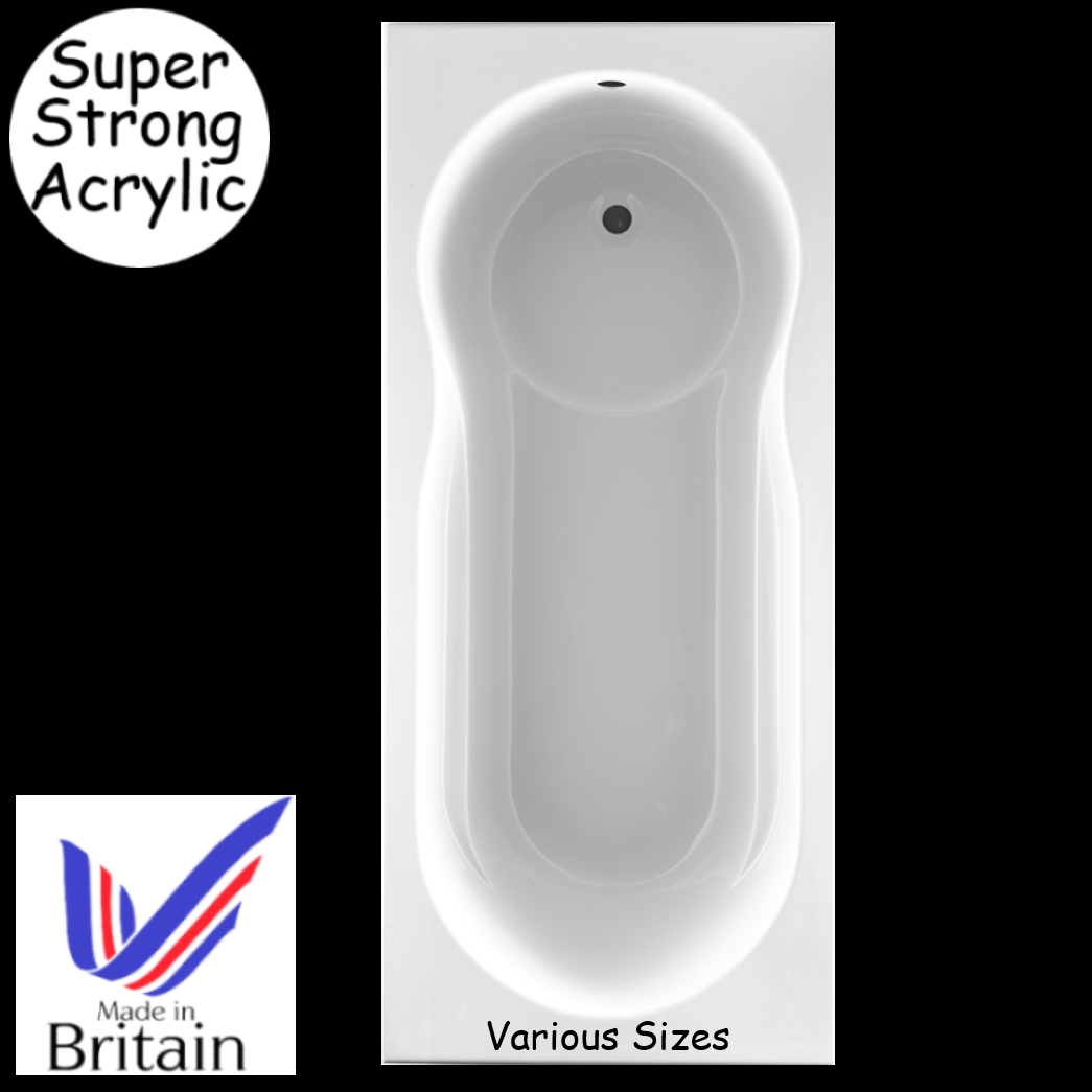 Renaissance Delta Single Ended Acrylic Shower Bath - Super Strong Acrylic