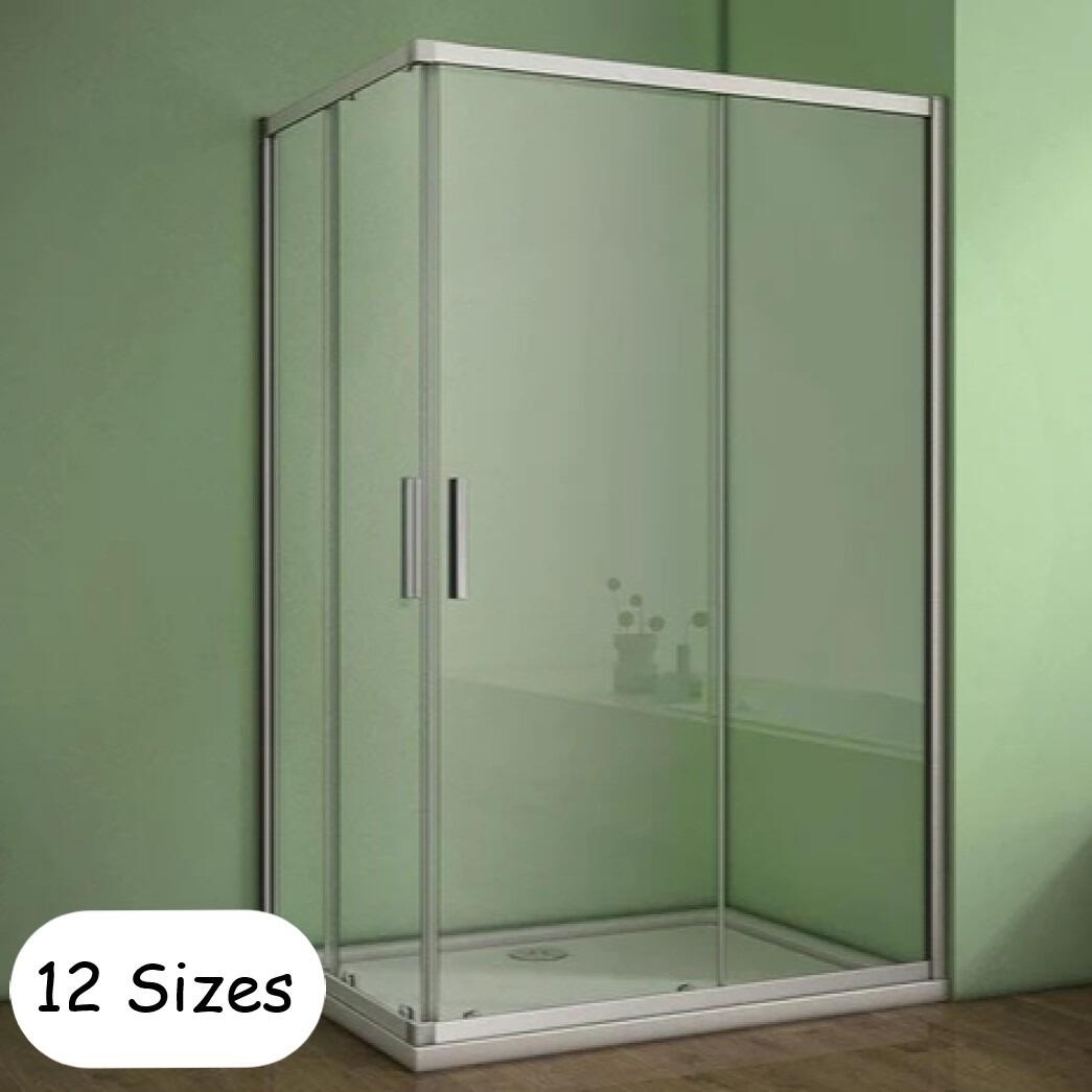 Aquatec Corner Entry Sliding Door Shower Enclosure 6mm Safety Glass