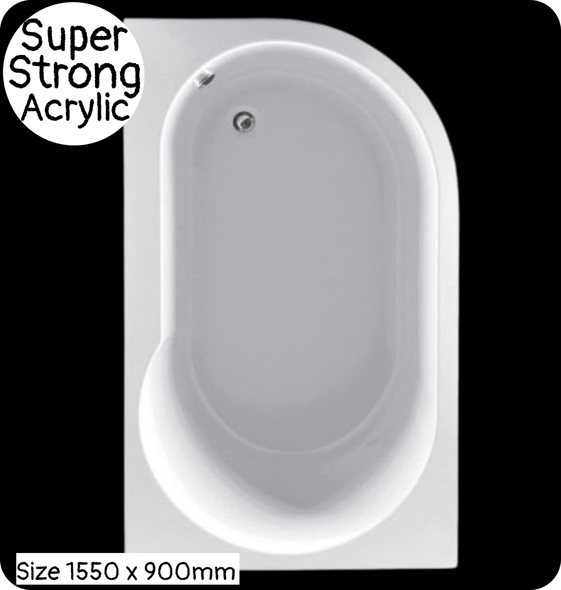 Serena / Donello Left Hand Offset Acrylic Corner Shower Bath