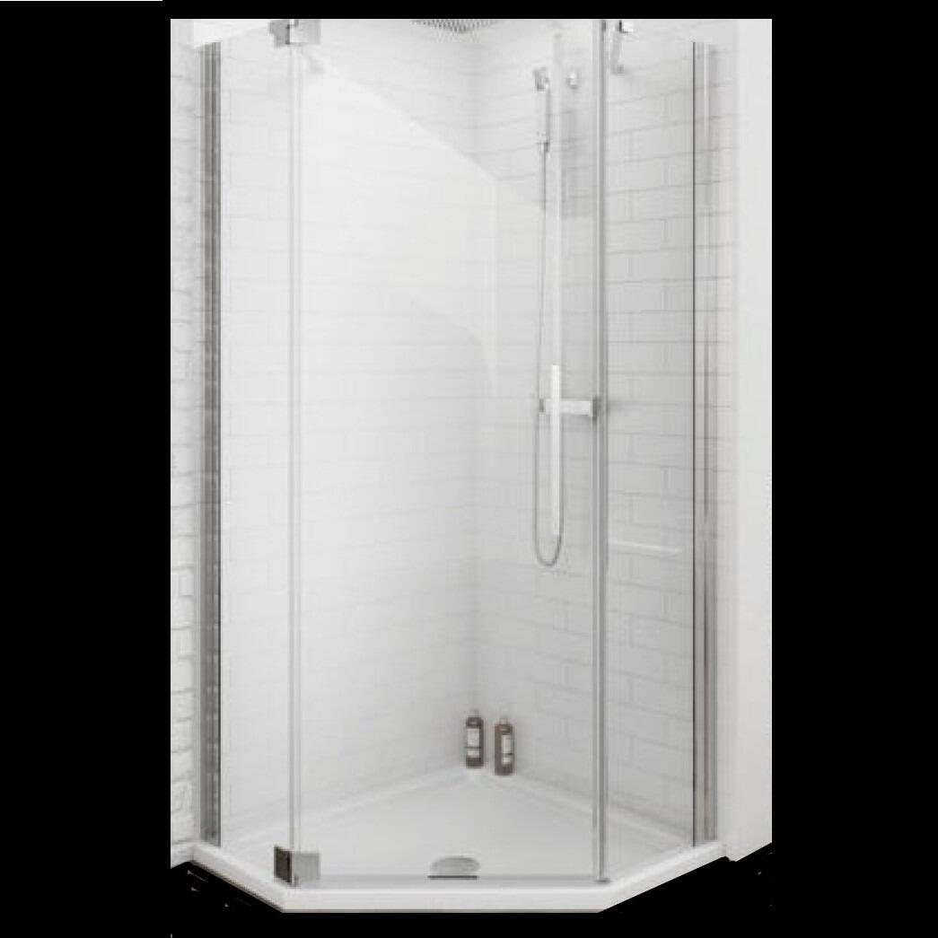 Aquatec Pentagonal 900mm Frameless Pivot Door Shower Enclosure