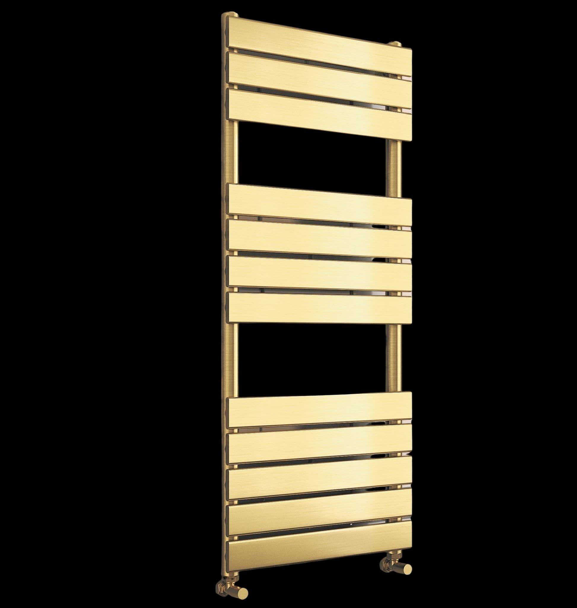 Malibu 1200mm Brushed Brass Designer Heated Towel Rail