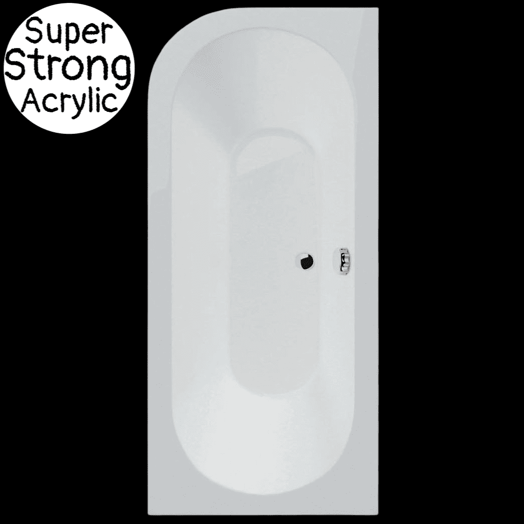Renaissance Quarta Right Hand Curved Corner Super Strong Acrylic Bath